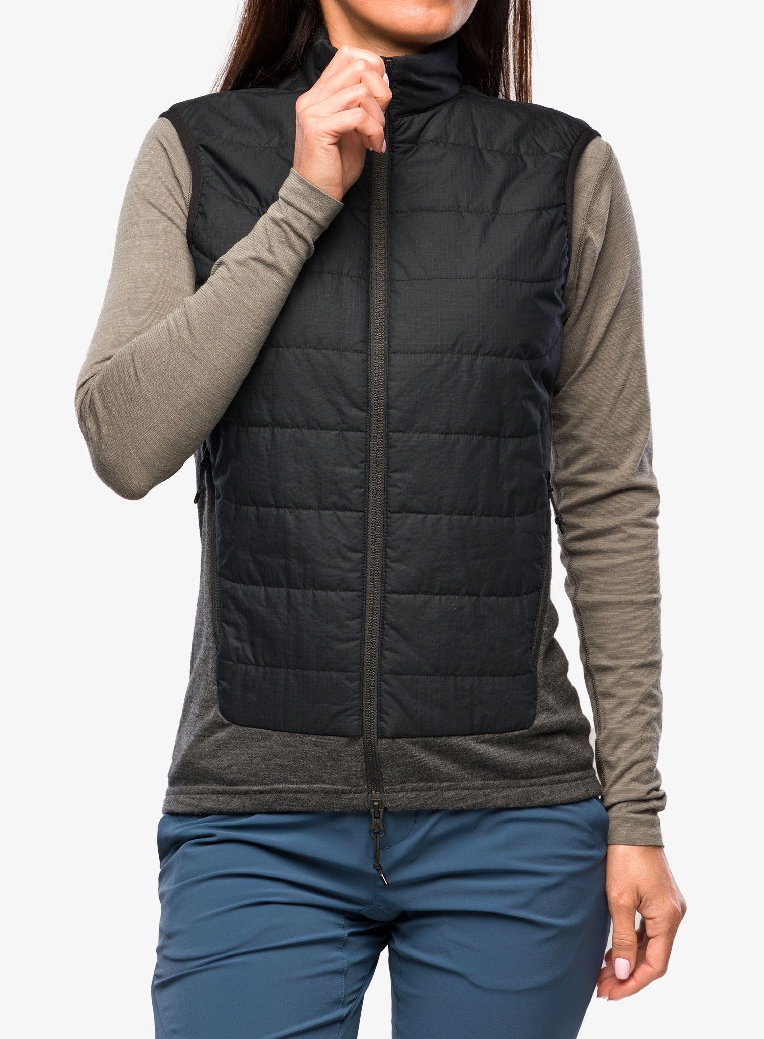 Ženski prsluk Icebreaker MerinoLoft Vest - black/jet hthr