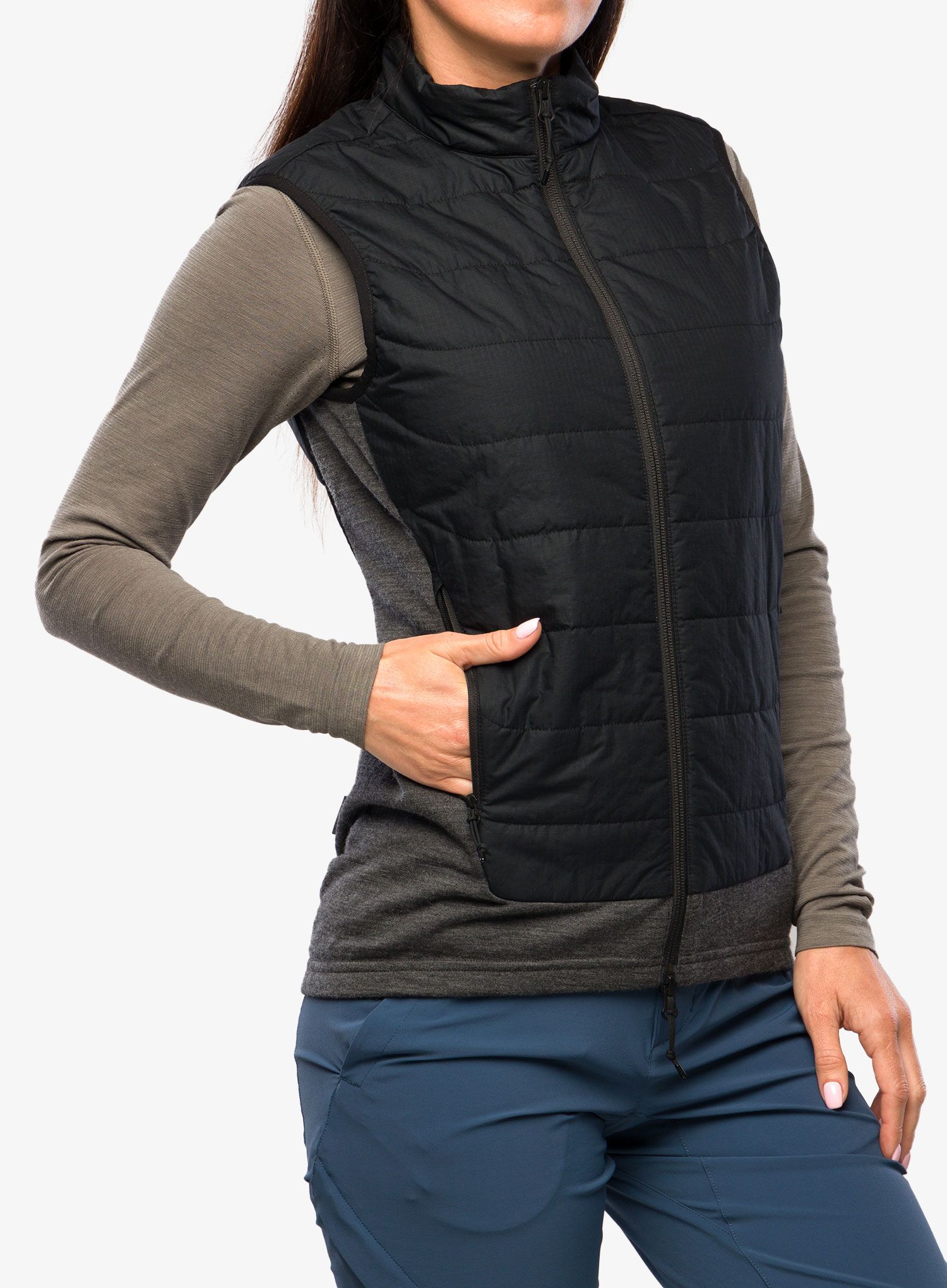Ženski prsluk Icebreaker MerinoLoft Vest - black/jet hthr