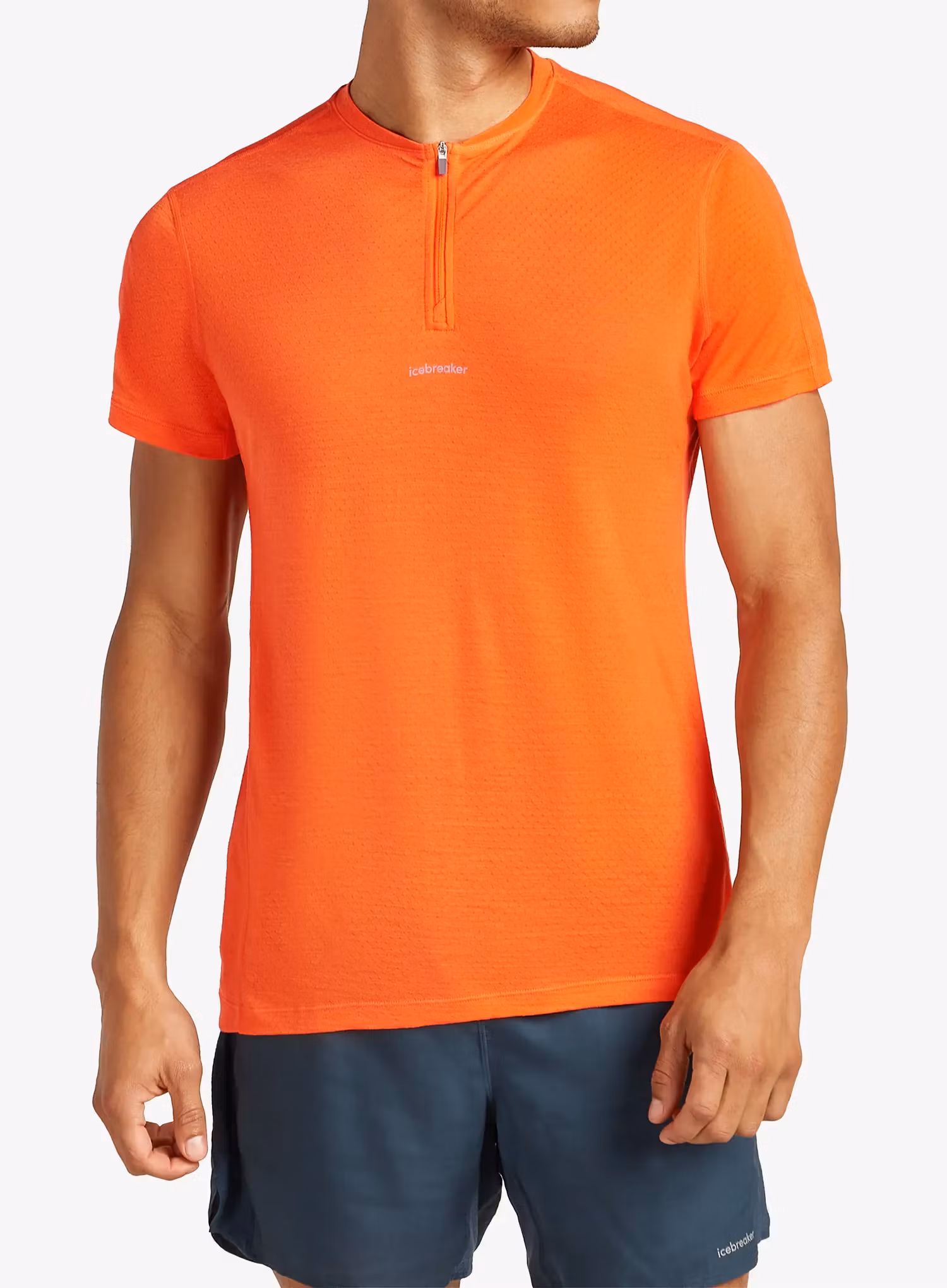 Majica za trčanje Icebreaker Merino 125 Cool-Lite Speed SS Quarter Zip - blaze