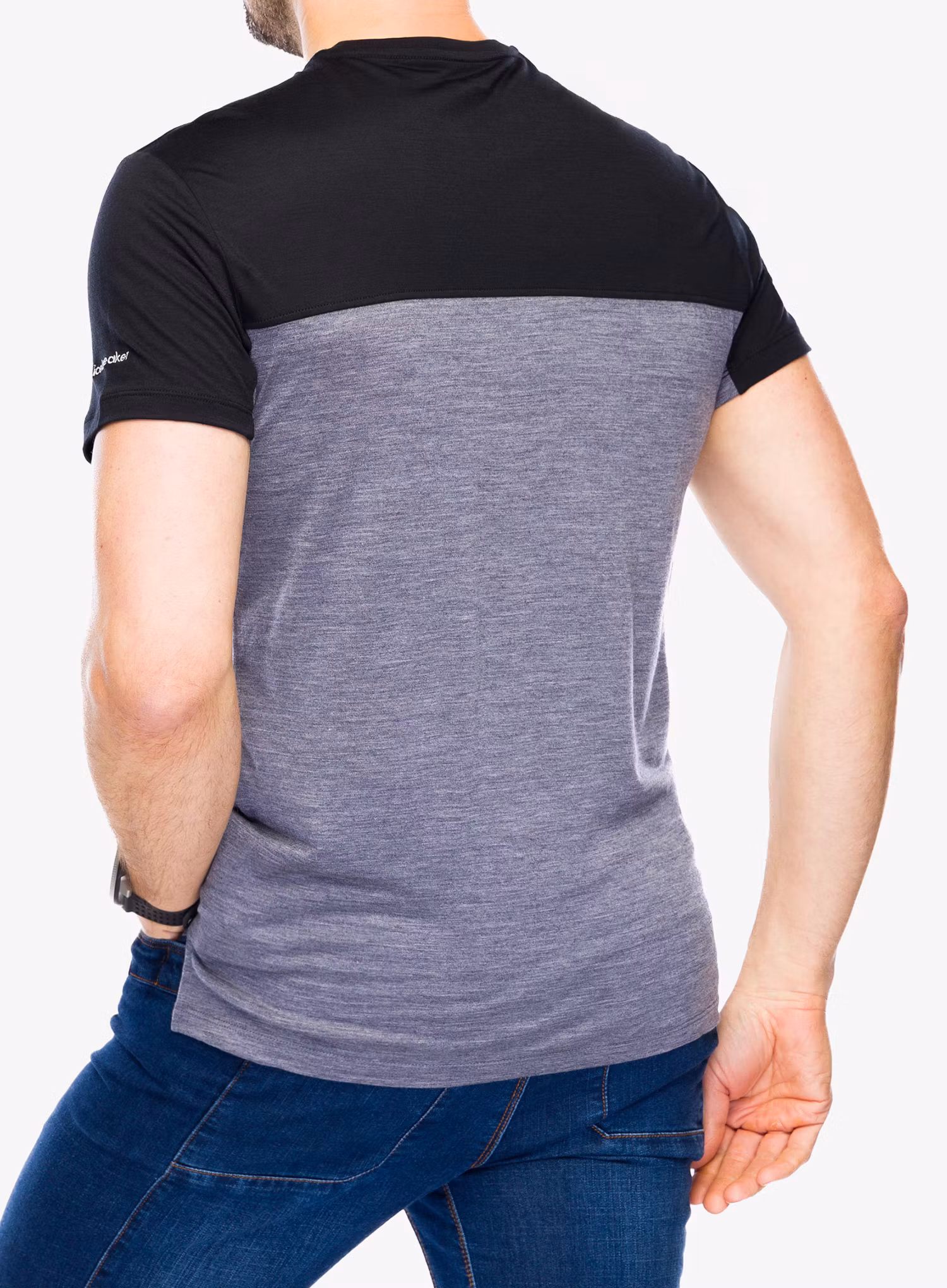 Merino majica Icebreaker Merino 125 Cool-Lite Sphere III SS Tee Colour Block - graphite/black