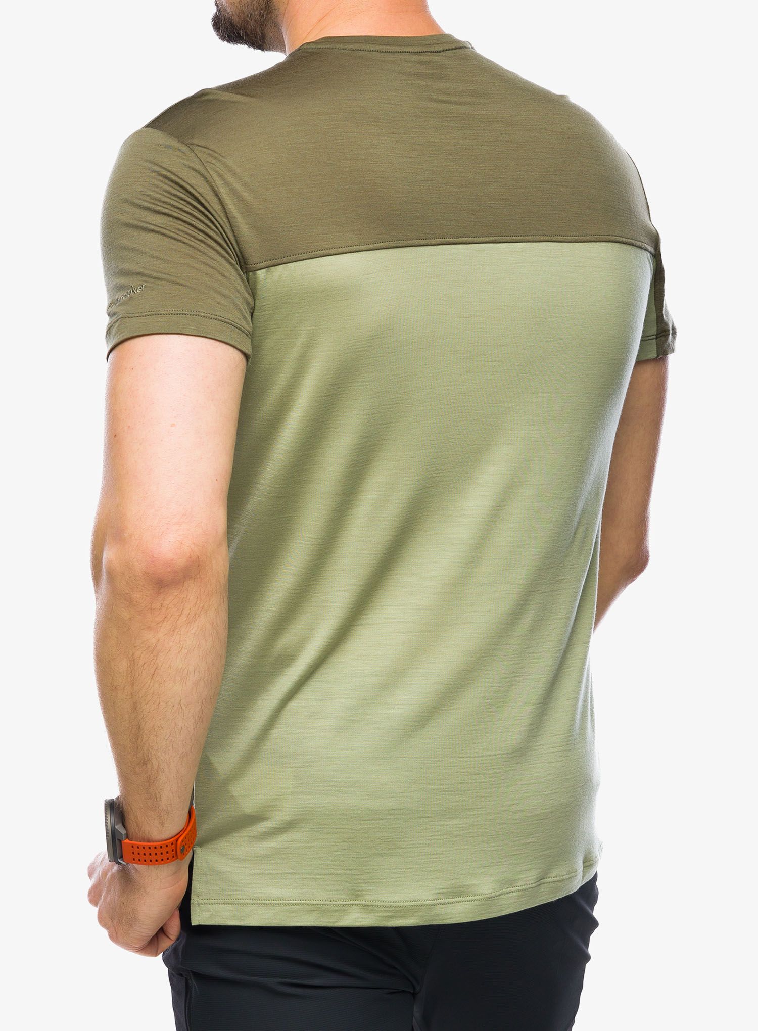Majica Icebreaker Merino 125 Cool-Lite Sphere III SS Tee Colour Block - lichen/loden