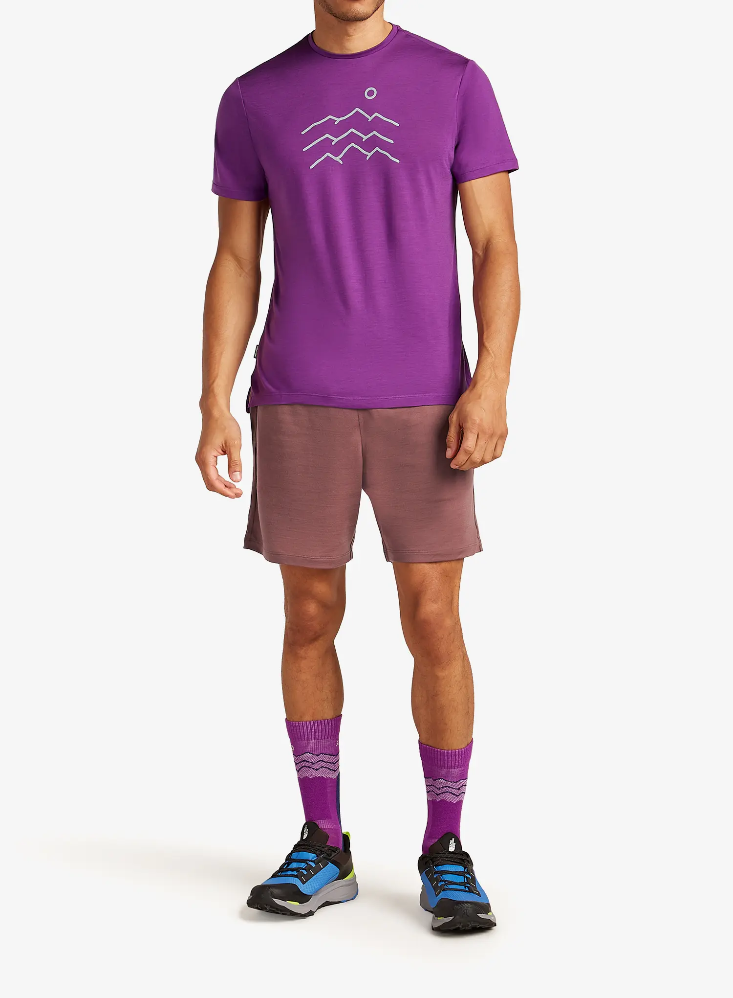 Majica s tiskom Icebreaker Merino 125 Cool-Lite Sphere SS Tee Across - passion