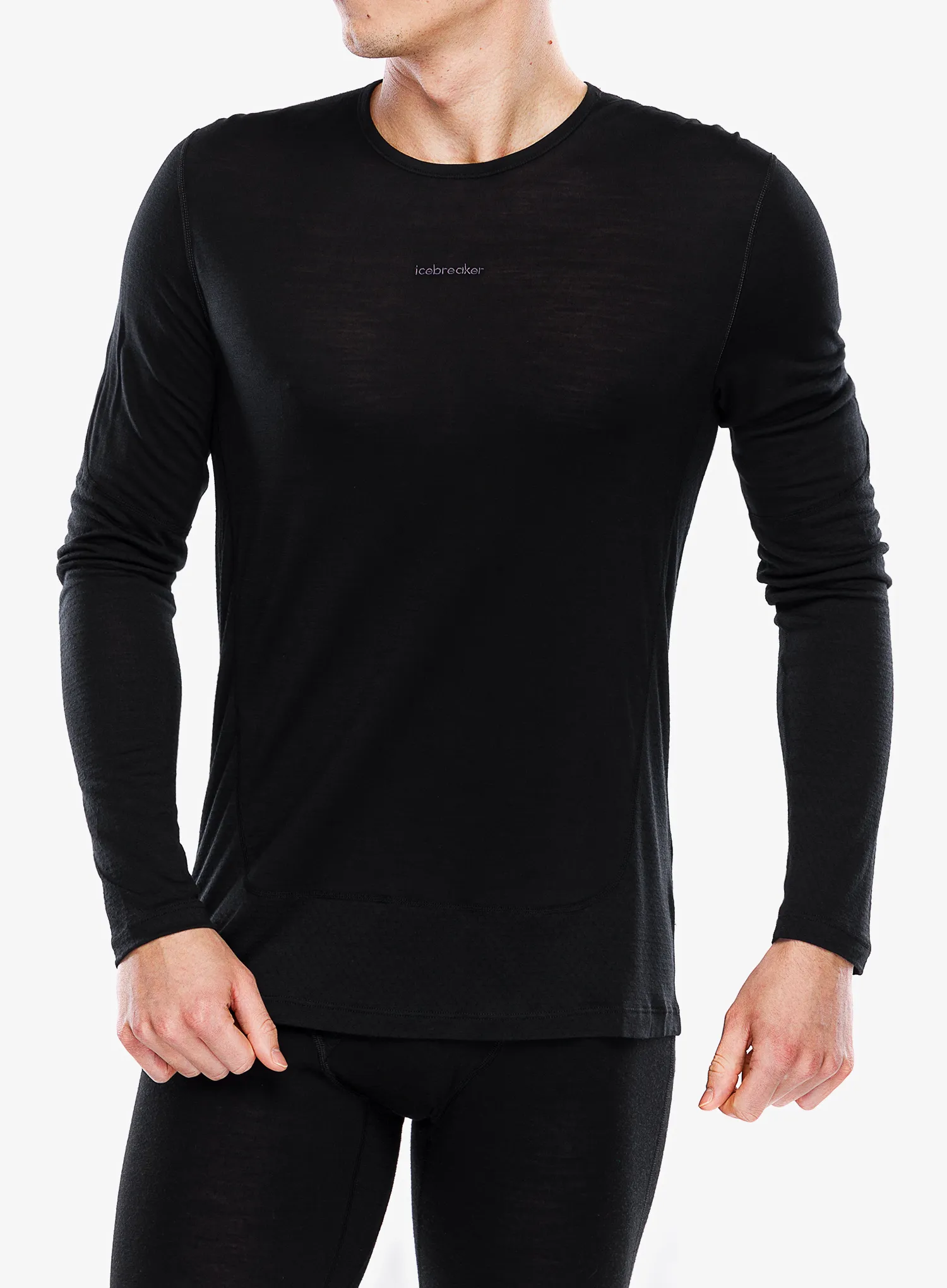 Dukserica Icebreaker Merino 125 ZoneKnit Energy Wind LS Tee - black