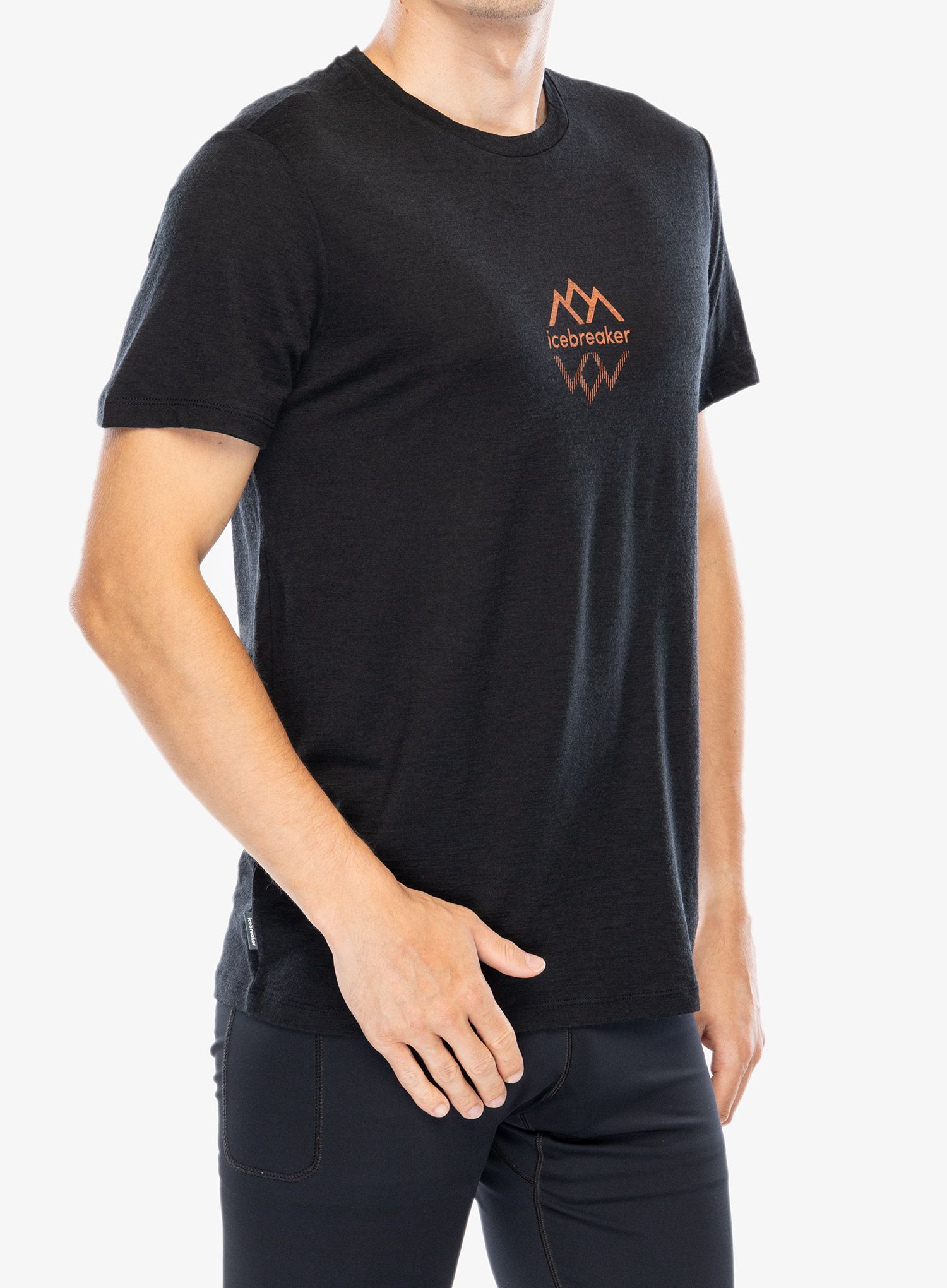 Merino majica Icebreaker Merino 150 Tech Lite III SS Tee Logo Reflections - black
