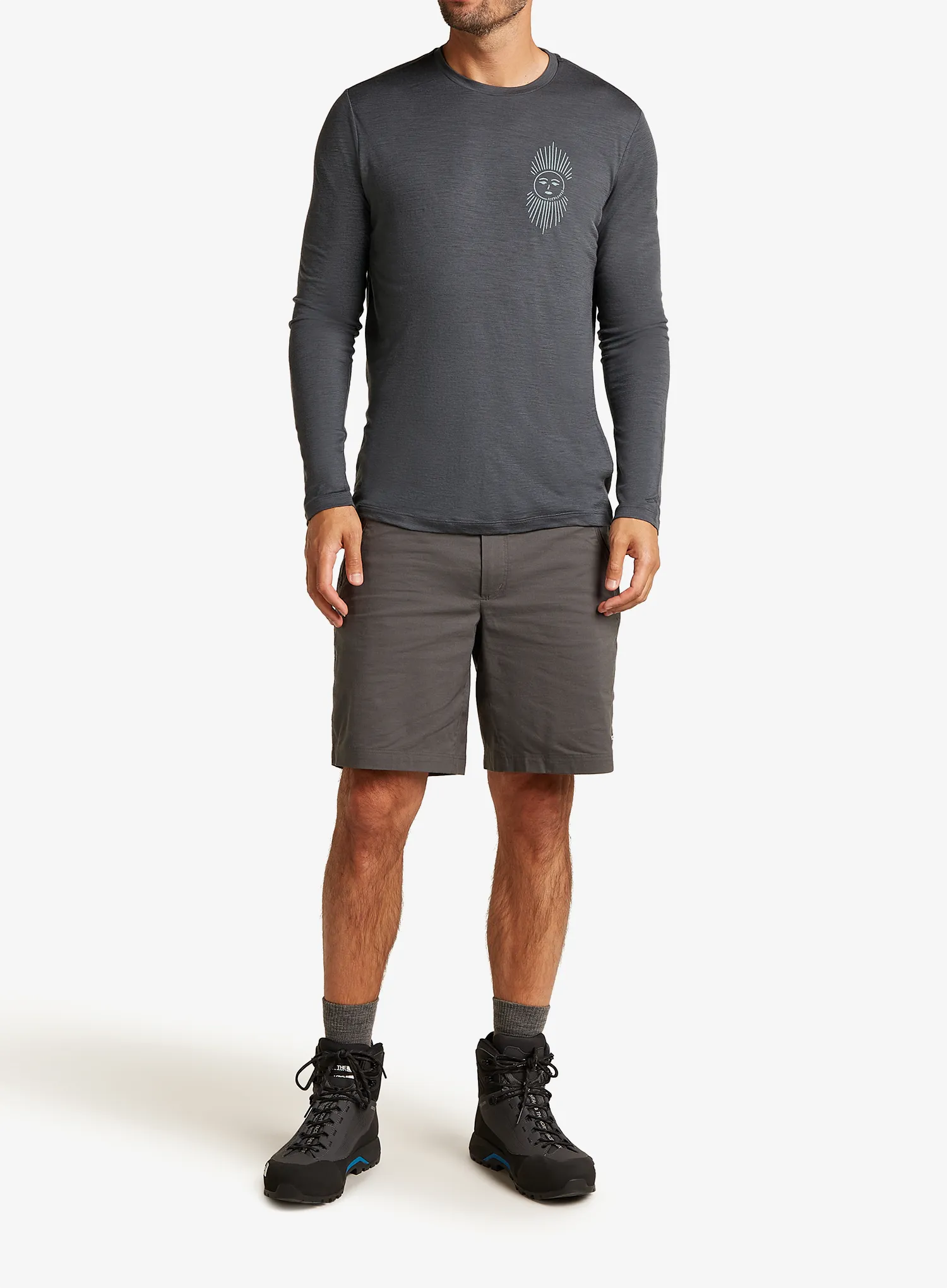 Dukserica Icebreaker Merino 150 Tech Lite LS Tee IB Solar - obsidian