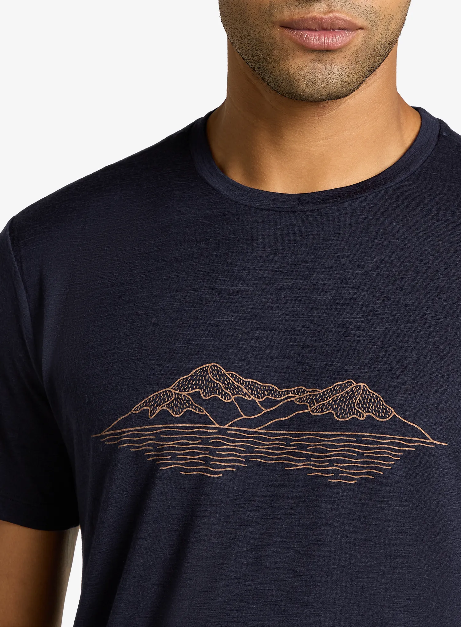 Merino majica Icebreaker Merino 150 Tech Lite SS T Pukaki Reflected - midnight navy