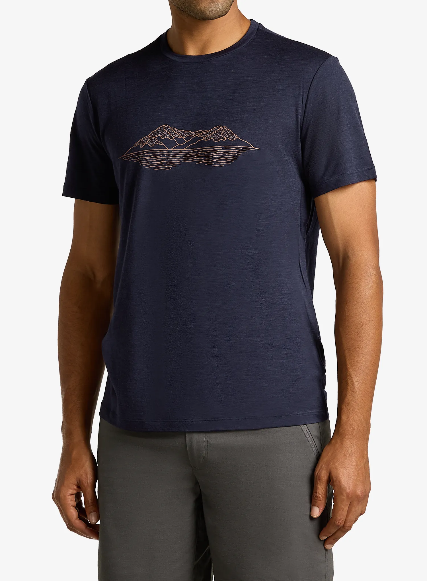 Merino majica Icebreaker Merino 150 Tech Lite SS T Pukaki Reflected - midnight navy