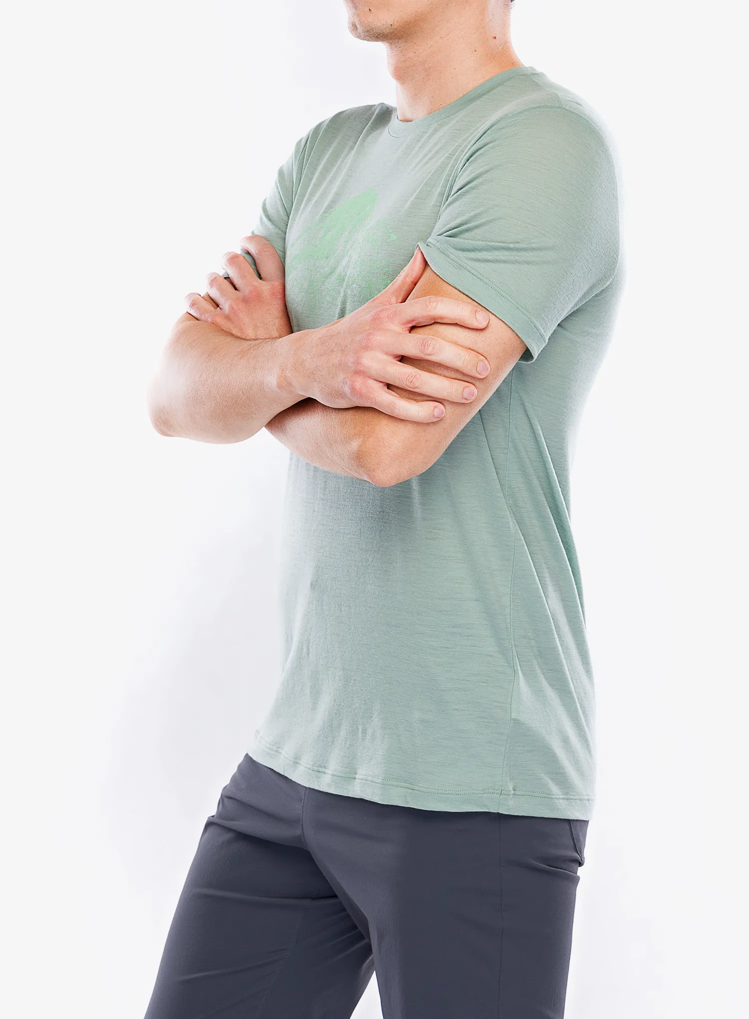 Merino majica Icebreaker Merino 150 Tech Lite SS T Rising Light - moss