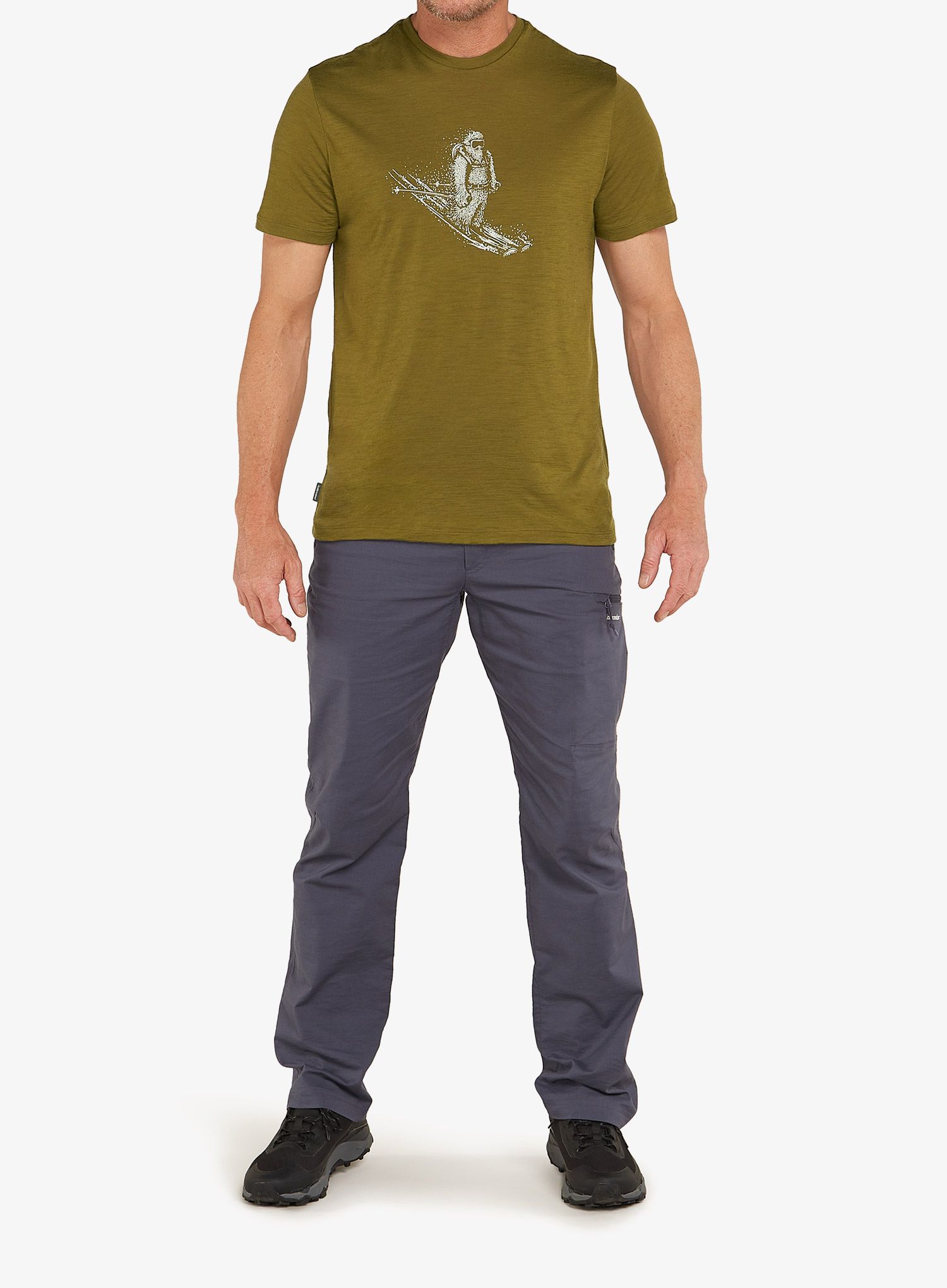 Merino majica Icebreaker Merino 150 Tech Lite SS T Skiing Yeti - algae