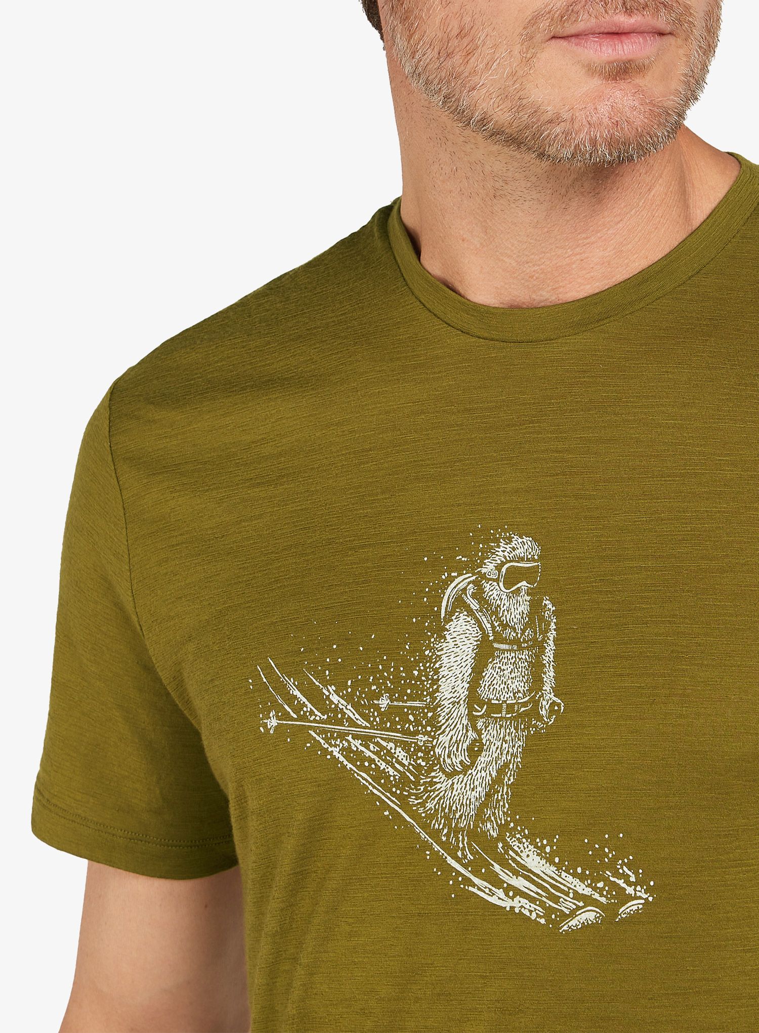 Merino majica Icebreaker Merino 150 Tech Lite SS T Skiing Yeti - algae
