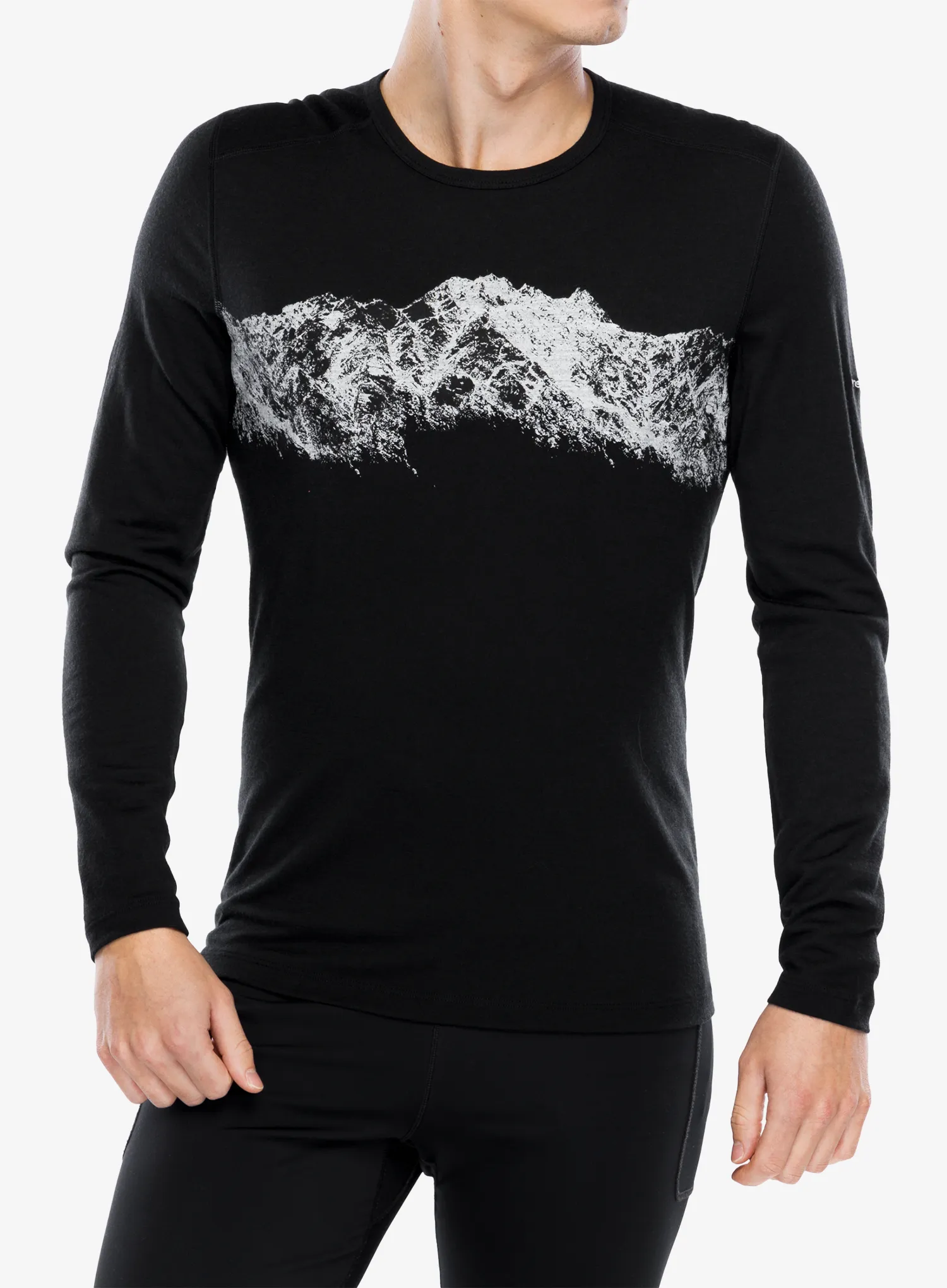 Termoaktivna dukserica Icebreaker Merino 200 Oasis LS Crewe Remarkables - black