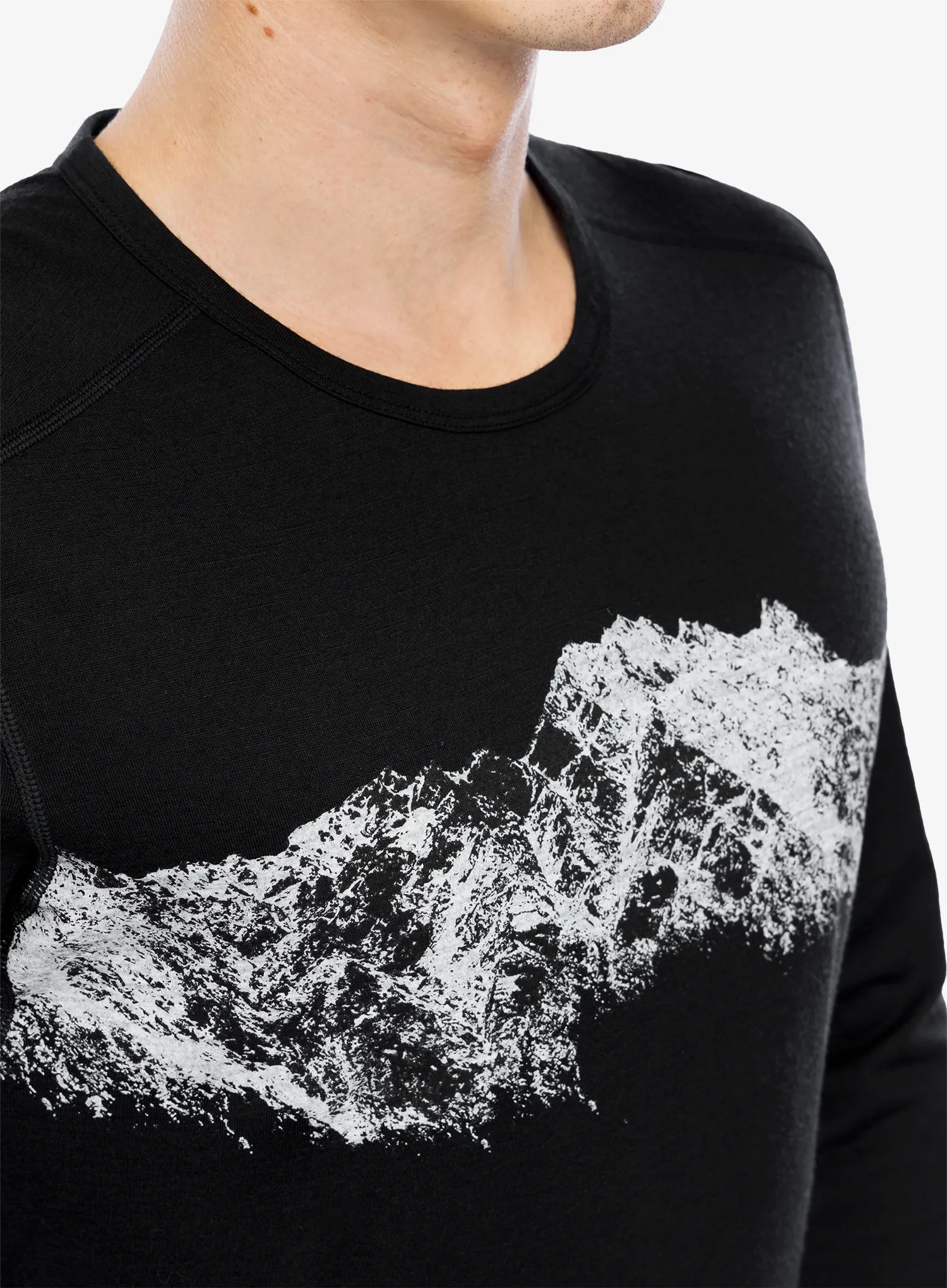 Termoaktivna dukserica Icebreaker Merino 200 Oasis LS Crewe Remarkables - black