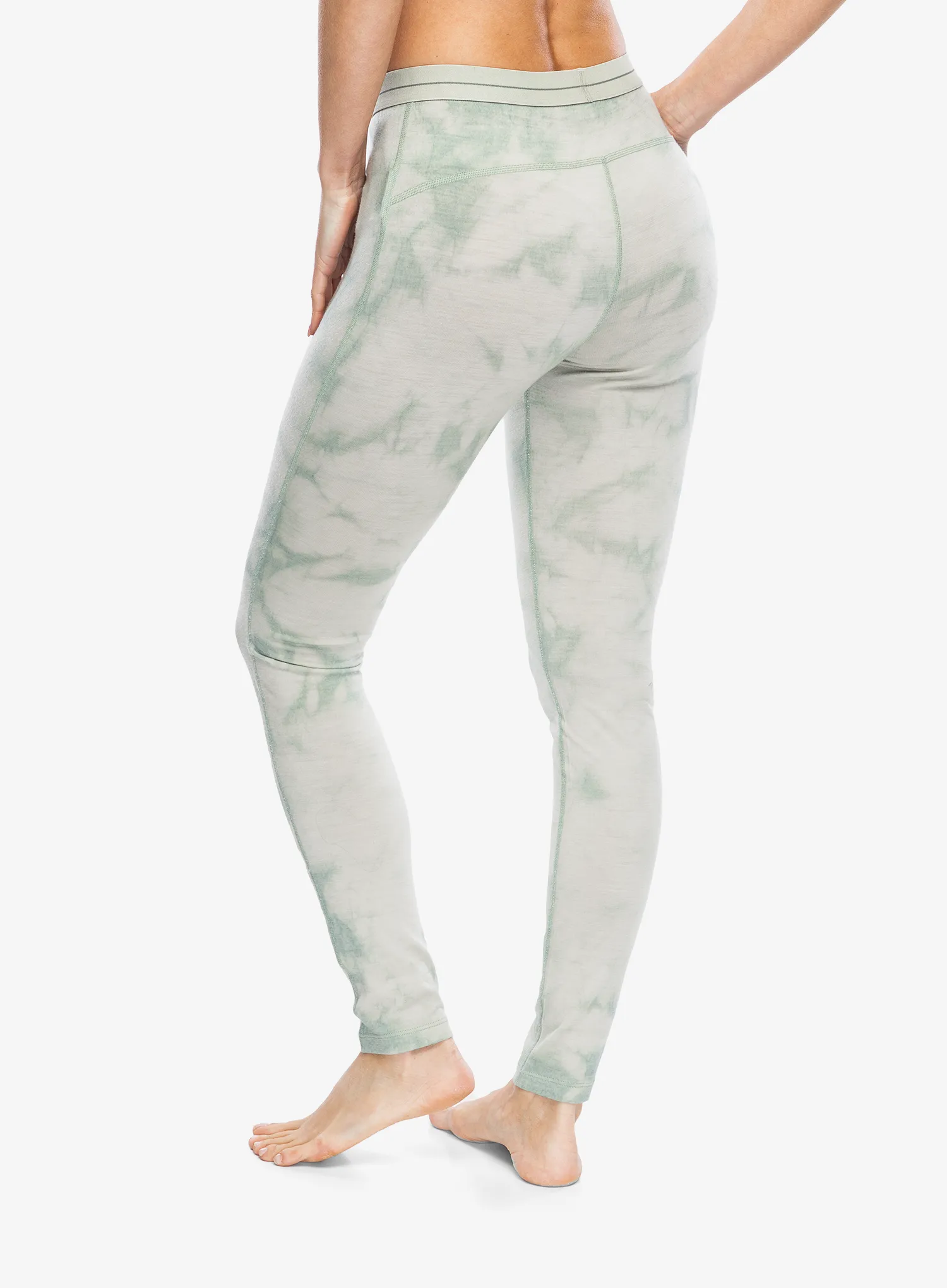 Ženske termo tajice Icebreaker Merino 200 Oasis Leggings Cloud Dye - ashen/moss dk/cd