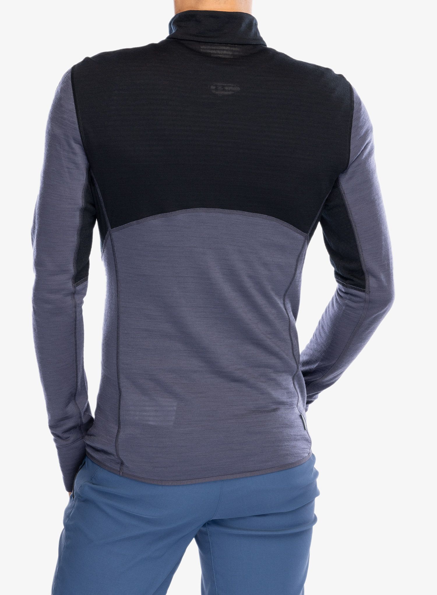 Dukserica Icebreaker Merino 200 Realfleece Descender LS Half Zip - black/graphite/cb