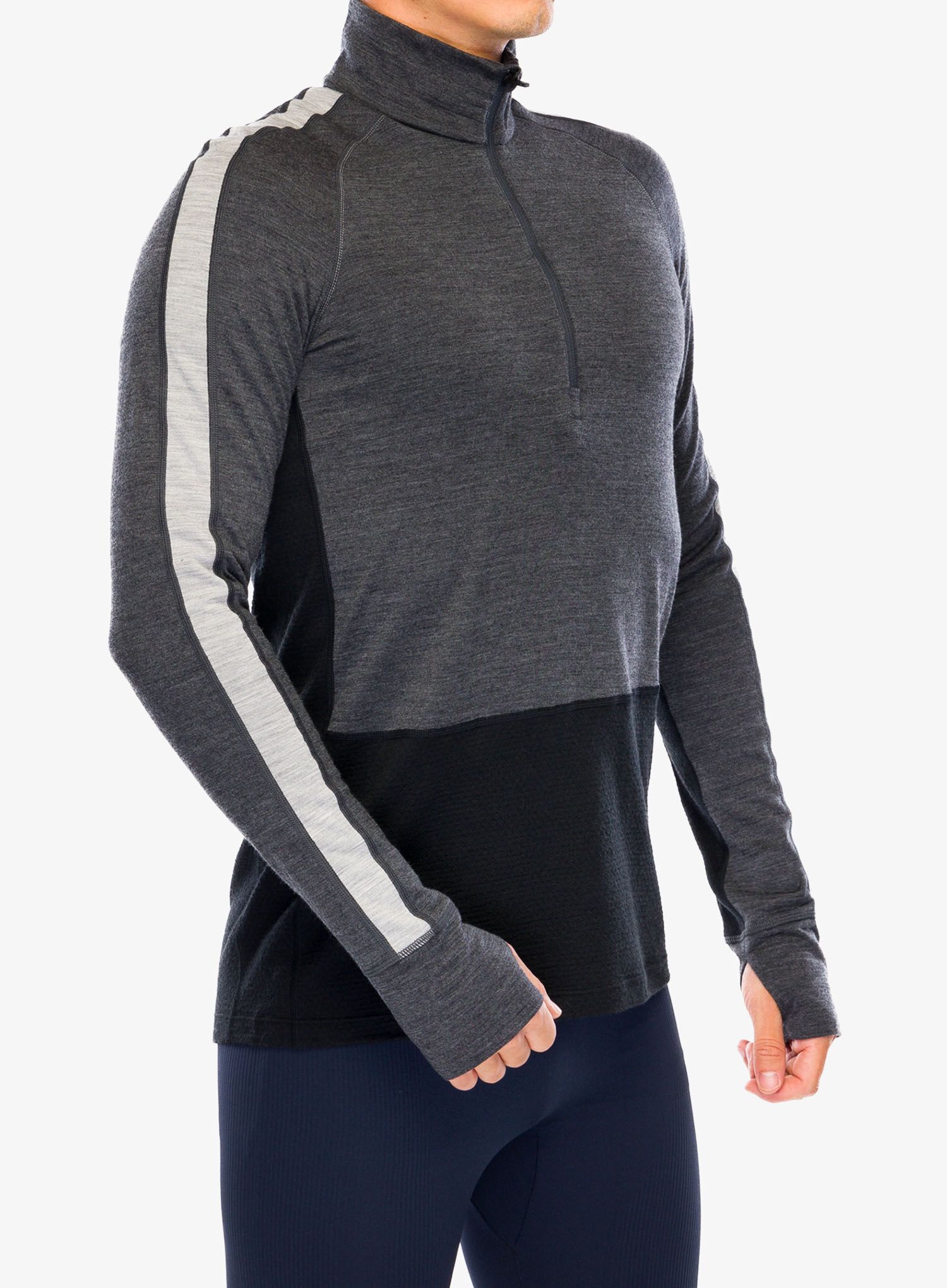 Termoaktivna dukserica Icebreaker Merino 200 ZoneKnit LS Half Zip - jet hthr/blk/metro h/cb