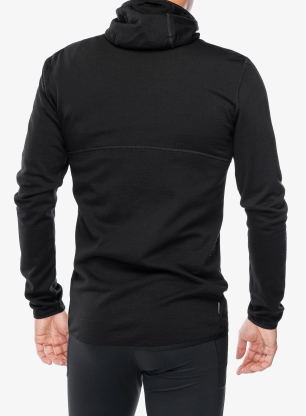 Majica s kapuljačom Icebreaker Merino 560 Realfleece Elemental II LS Zip Hood - black