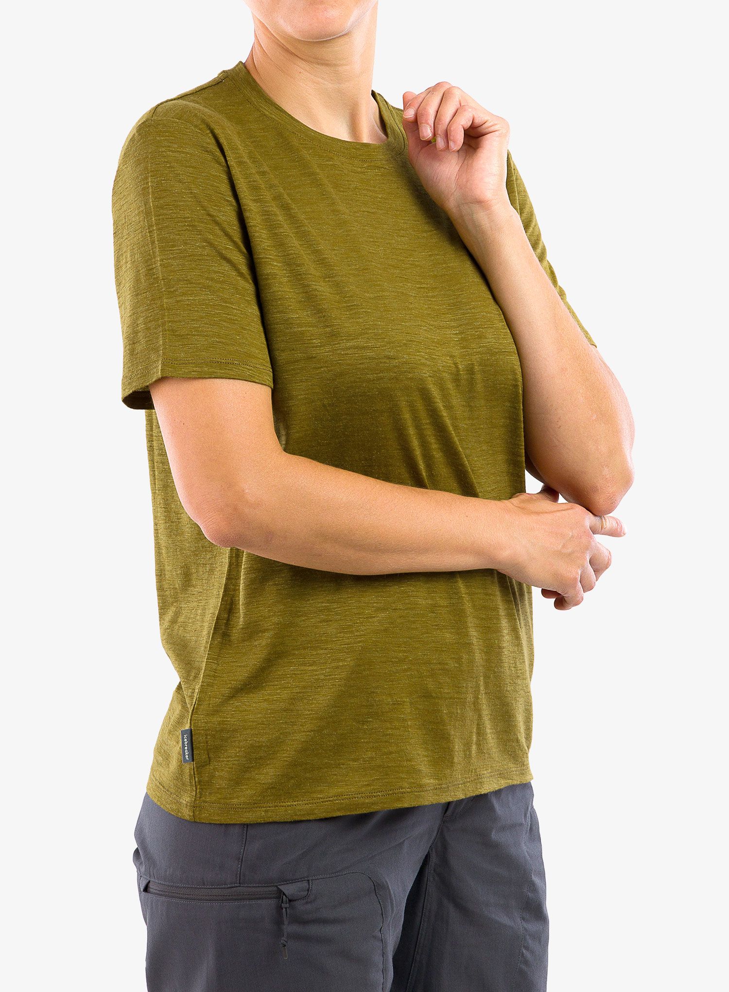 Ženska merino majica Icebreaker Merino Linen SS Tee - alge