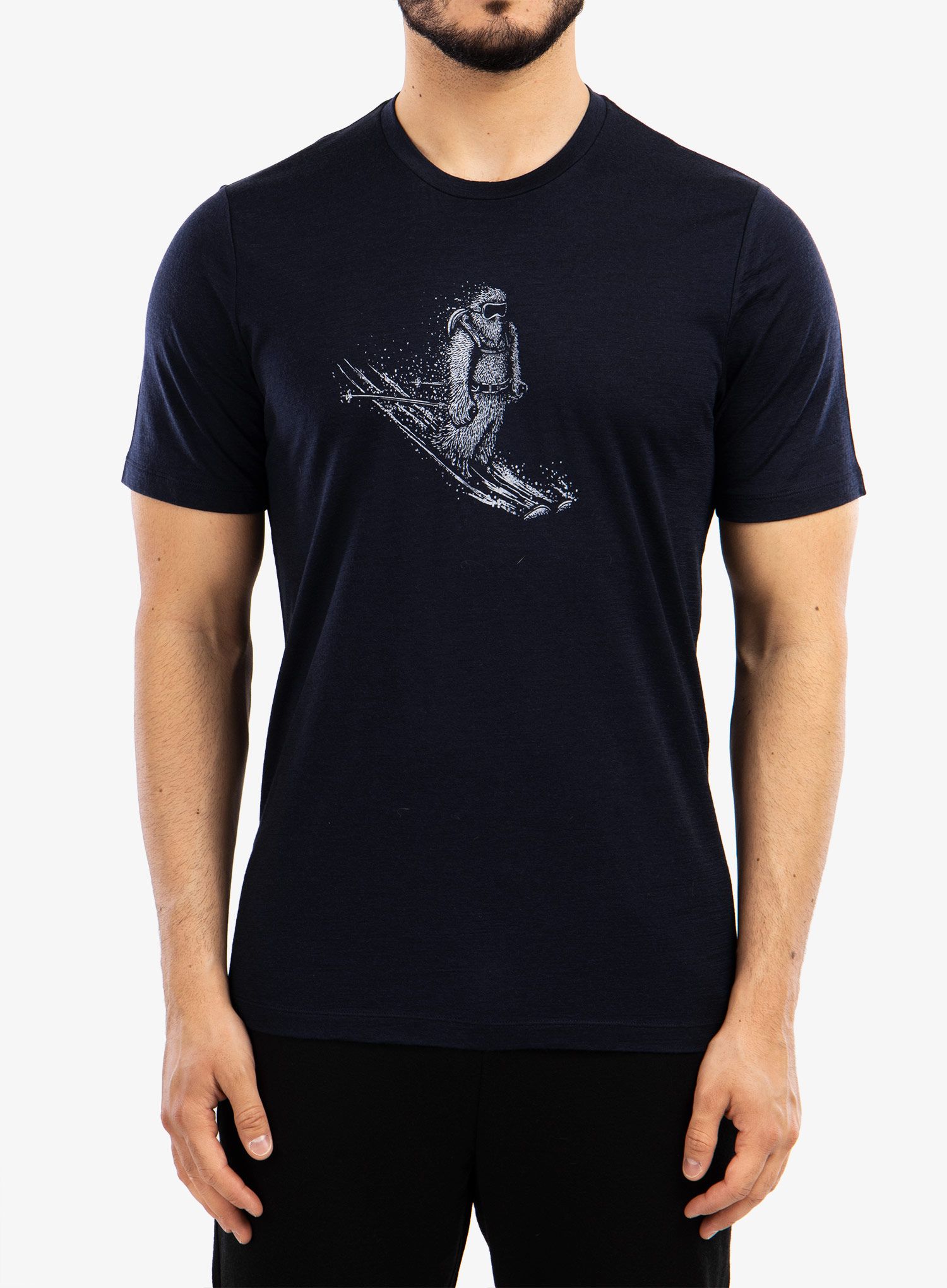 Majica Icebreaker Tech Lite II SS Tee Skiing Yeti - midnight navy