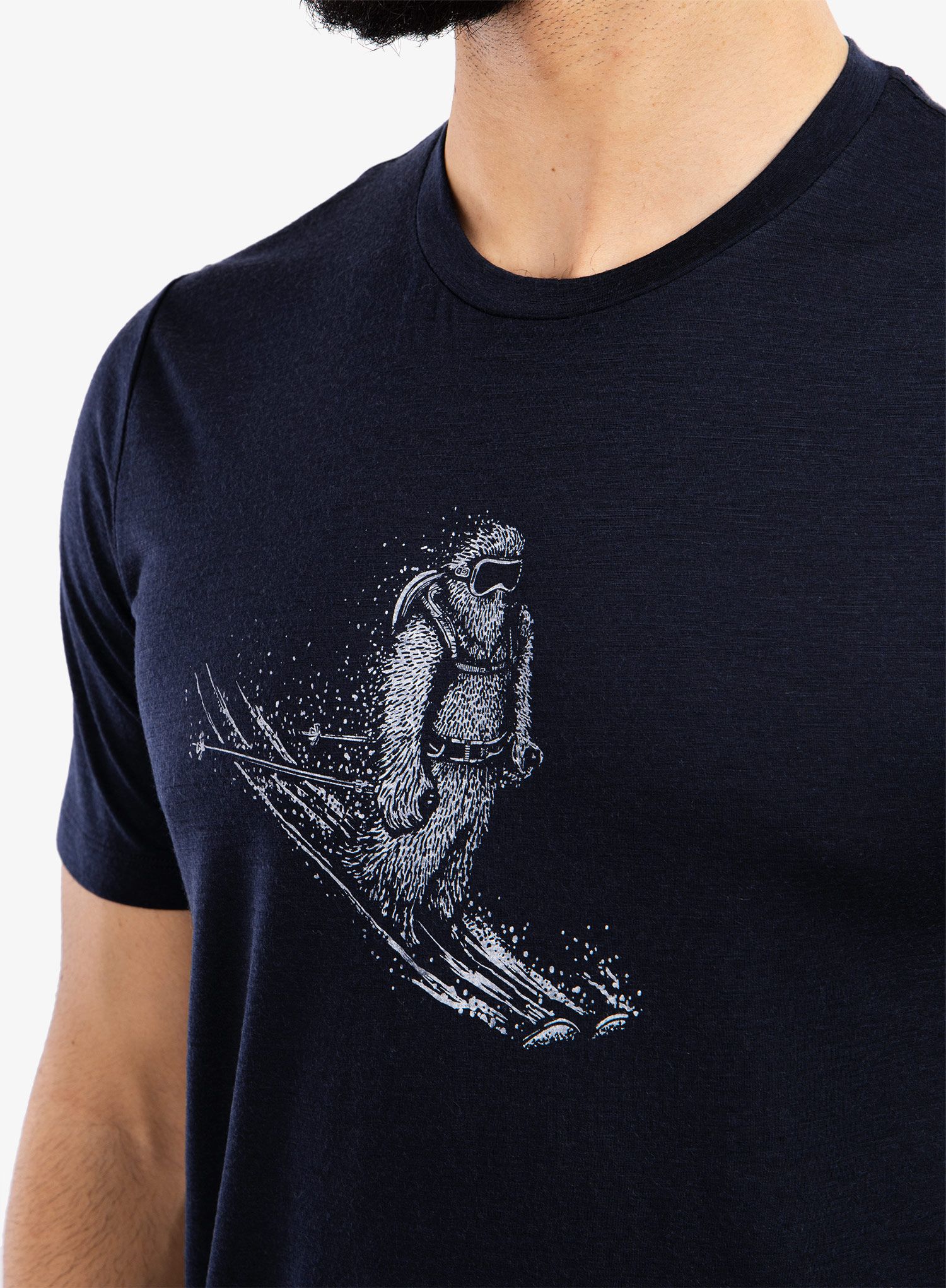 Majica Icebreaker Tech Lite II SS Tee Skiing Yeti - midnight navy