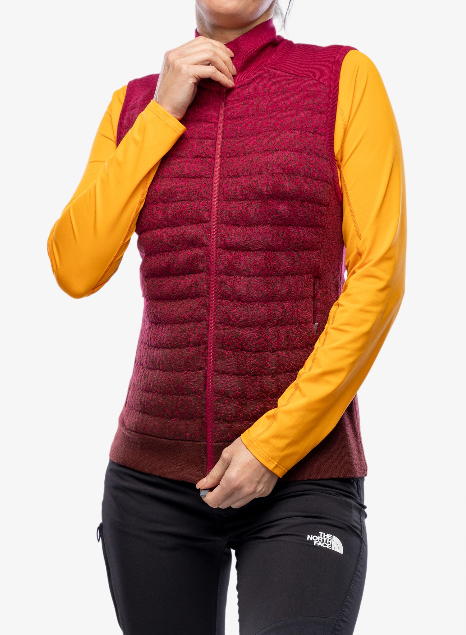 Ženski prsluk Icebreaker ZoneKnit Insulated Vest Into the Deep - cherry/espresso
