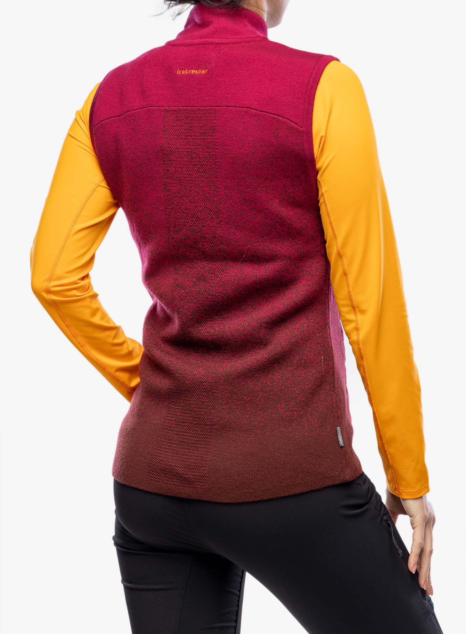 Ženski prsluk Icebreaker ZoneKnit Insulated Vest Into the Deep - cherry/espresso