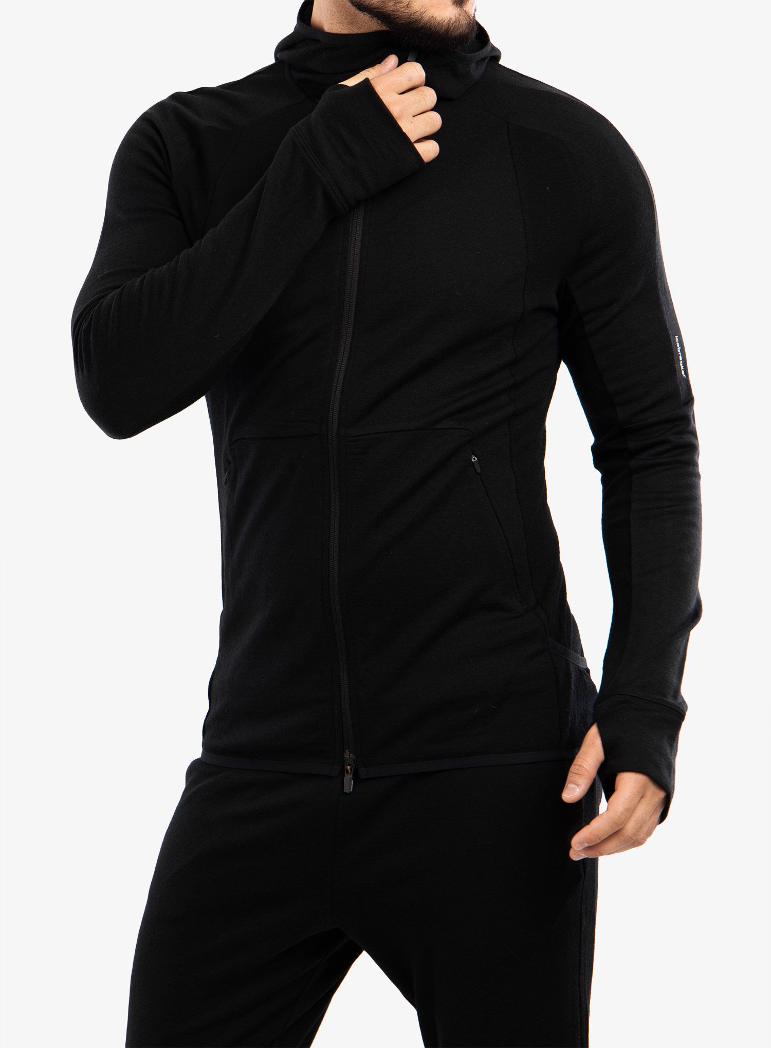 Dukserica Icebreaker ZoneKnit LS Zip Hoodie - black