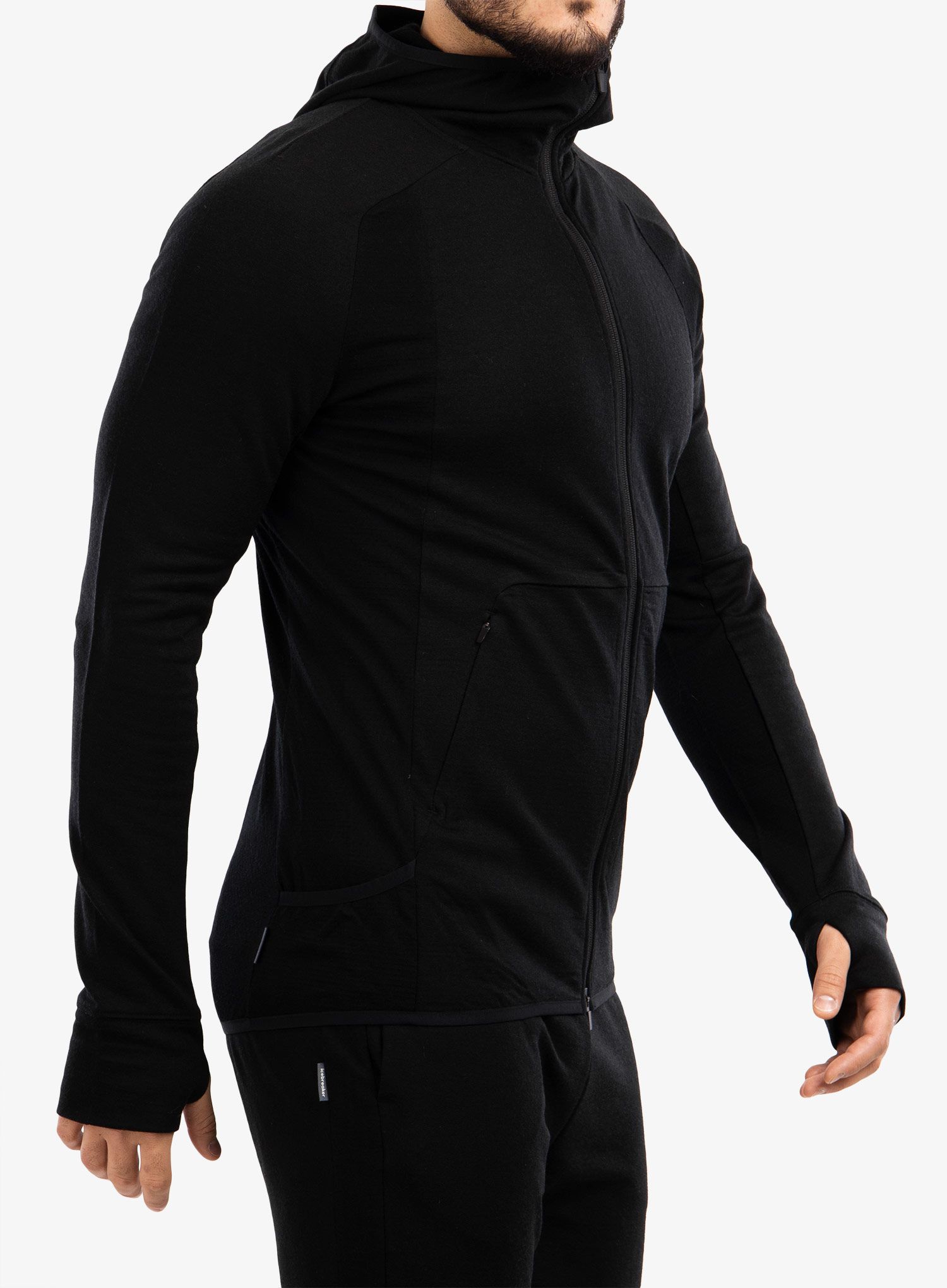 Dukserica Icebreaker ZoneKnit LS Zip Hoodie - black