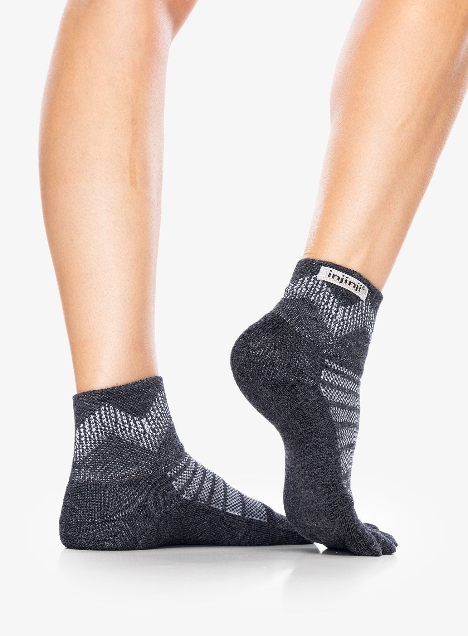 Merino čarape Injinji Outdoor Midweight Mini-Crew Wool - slate