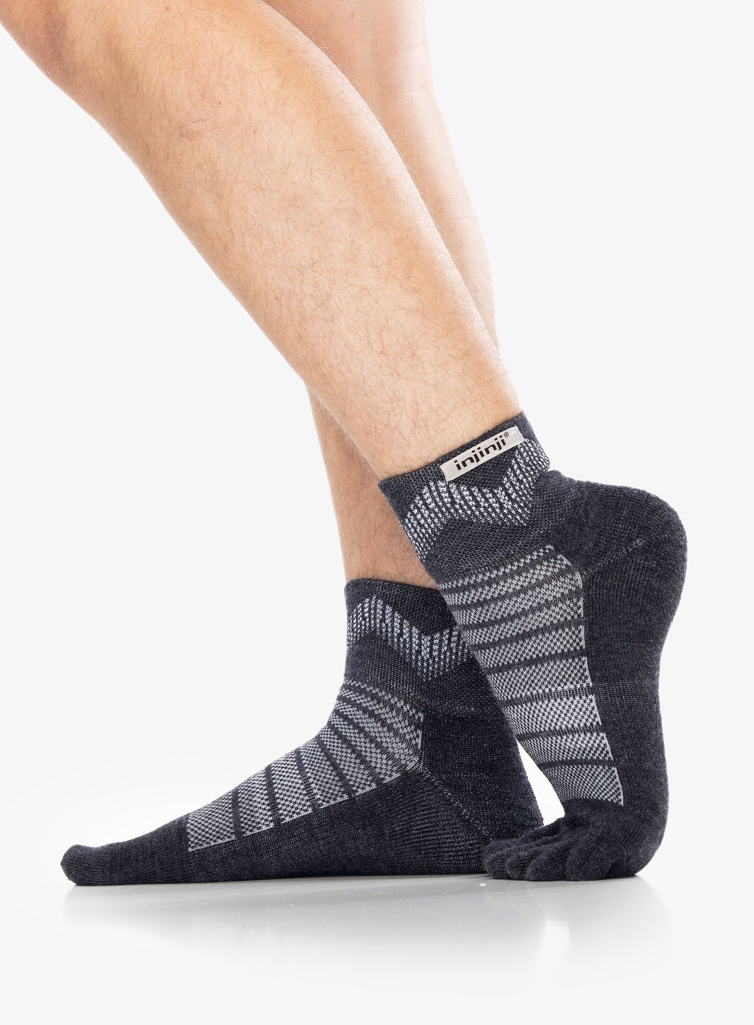 Merino čarape Injinji Outdoor Midweight Mini-Crew Wool - slate