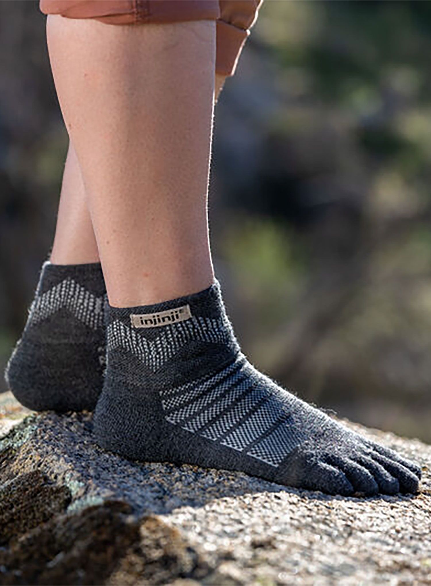 Merino čarape Injinji Outdoor Midweight Mini-Crew Wool - slate