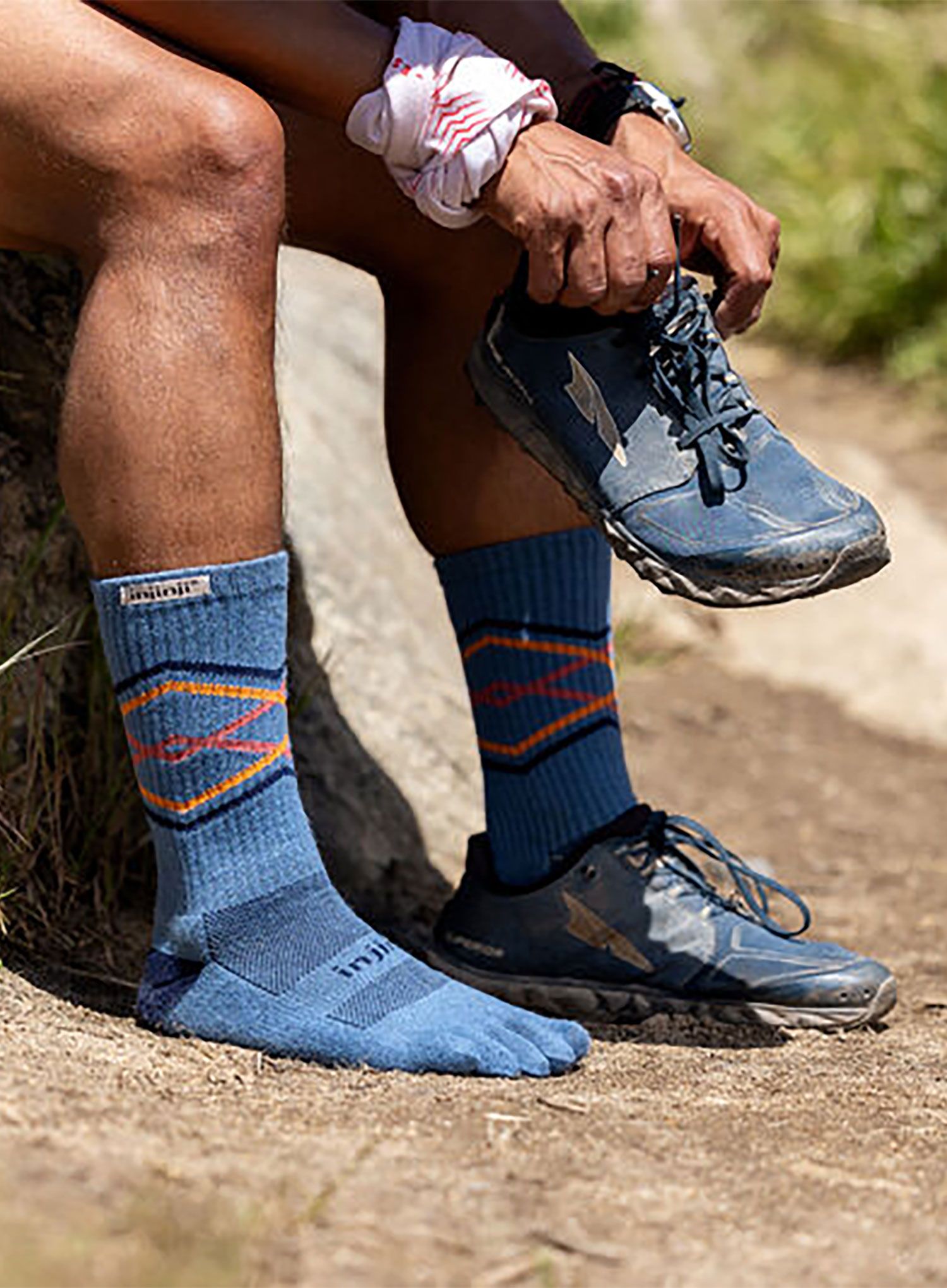 Čarape za trčanje Injinji Trail Midweight Crew - lake