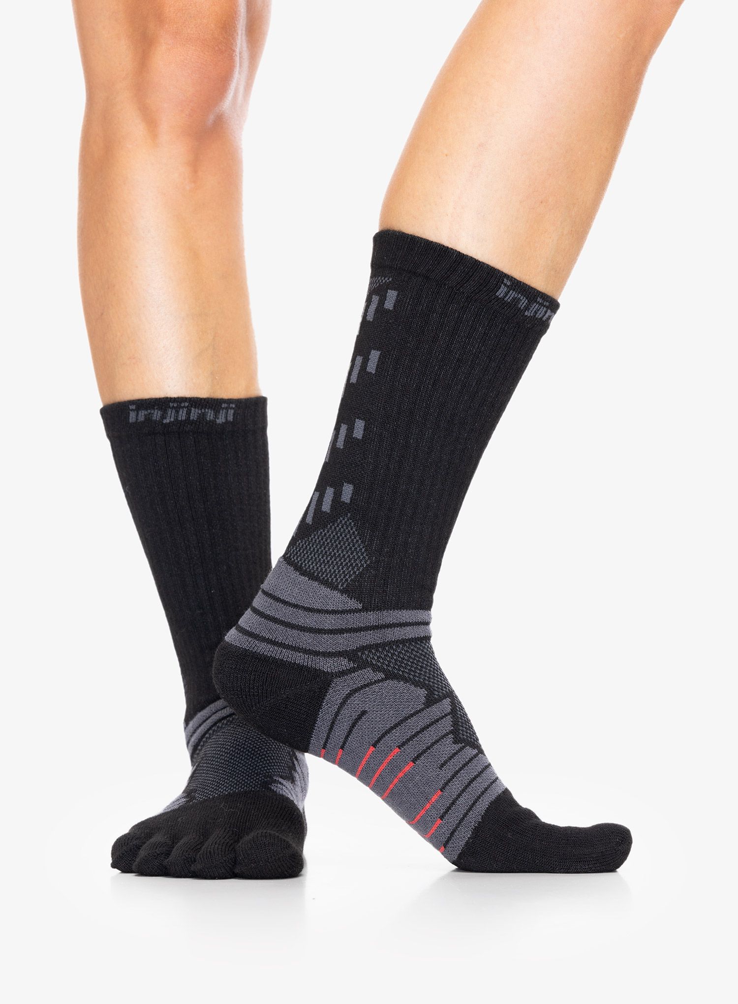 Čarape za trčanje Injinji Ultra Run Crew - obsidian