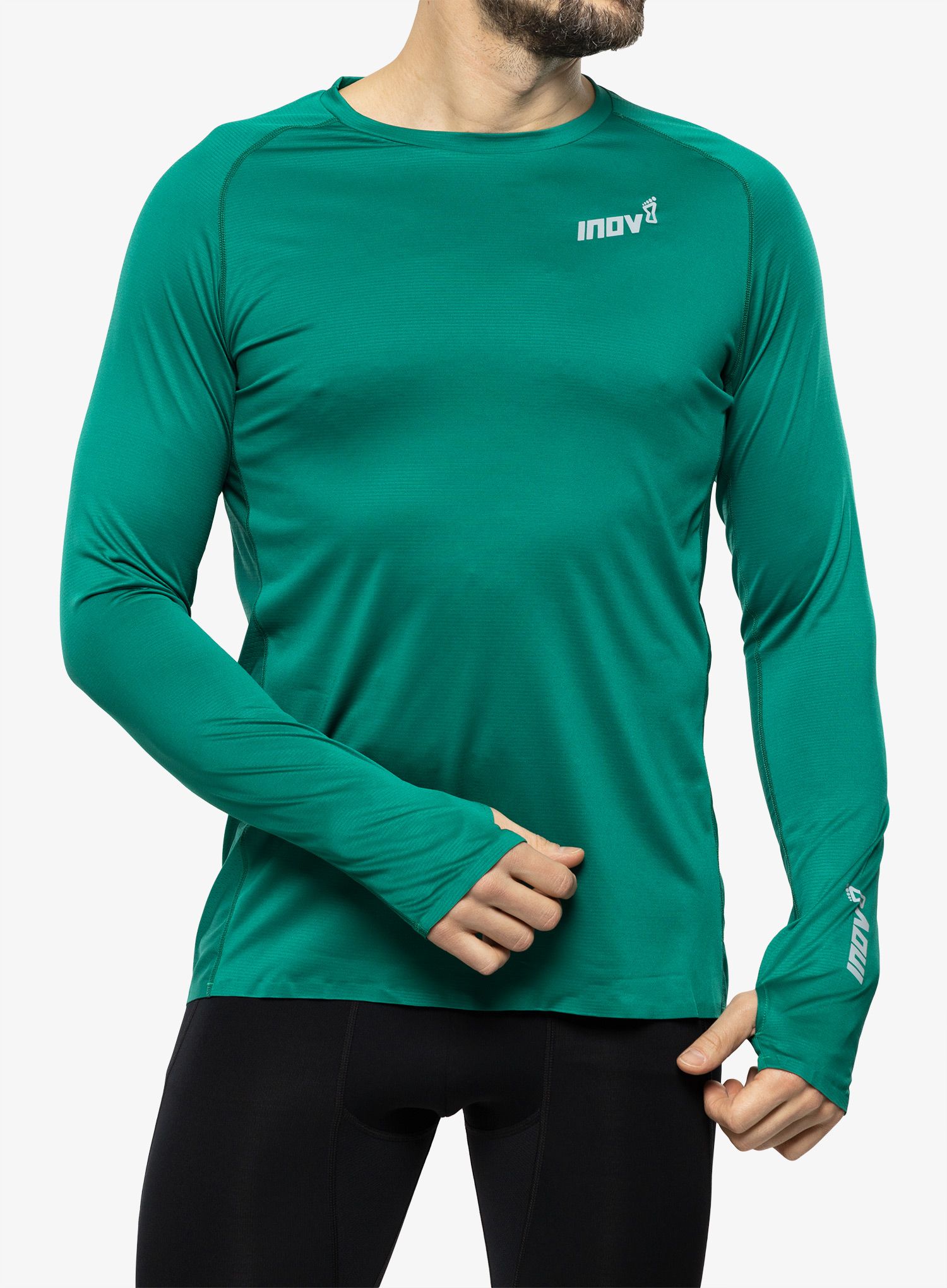 Dukserica za trčanje Inov-8 Base Elite LS - dark green