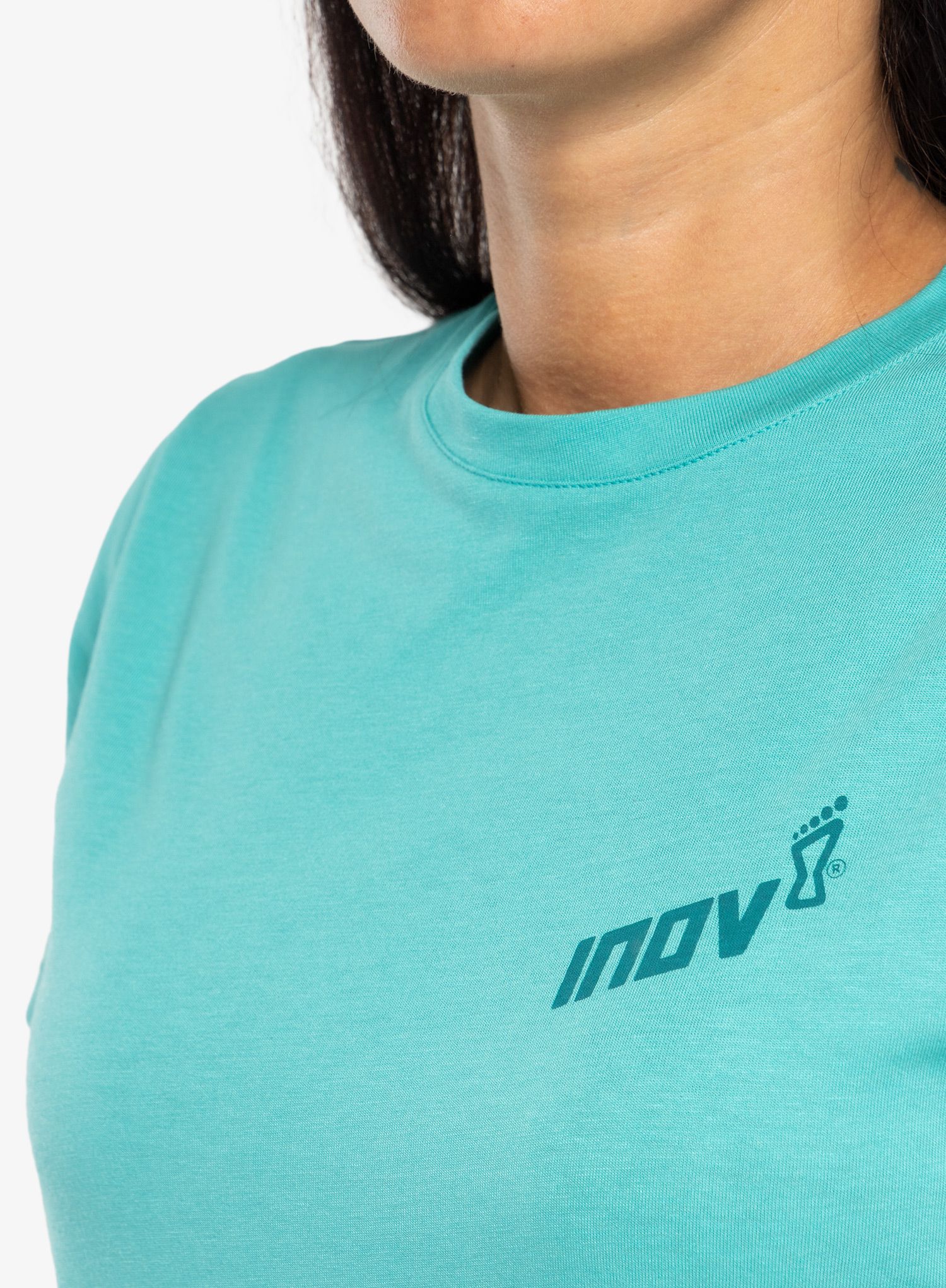 Ženska majica za trčanje Inov-8 Graphic Tee SS Brand - teal