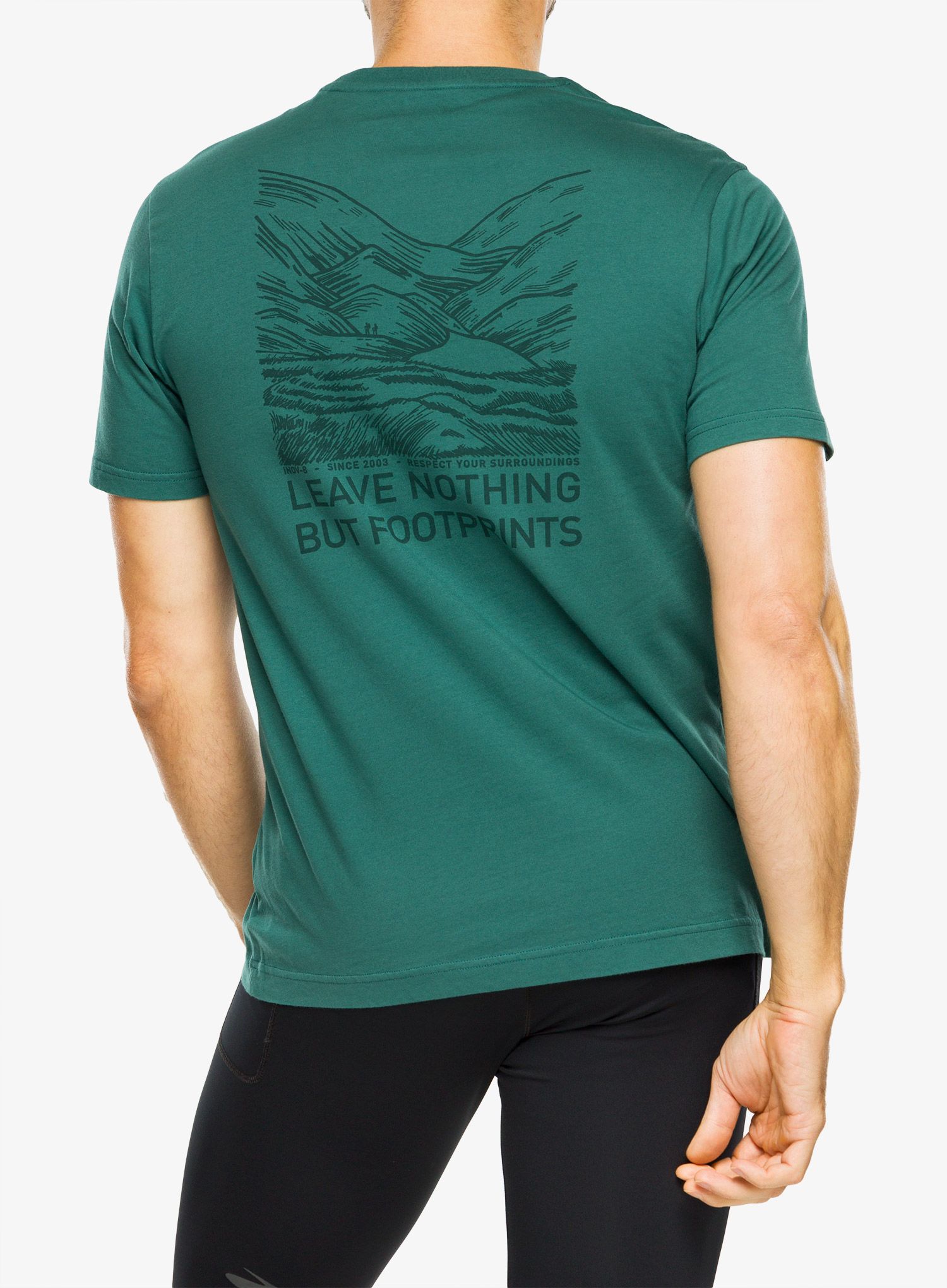 Majica s tiskom Inov-8 Graphic Tee SS Footprints - pine