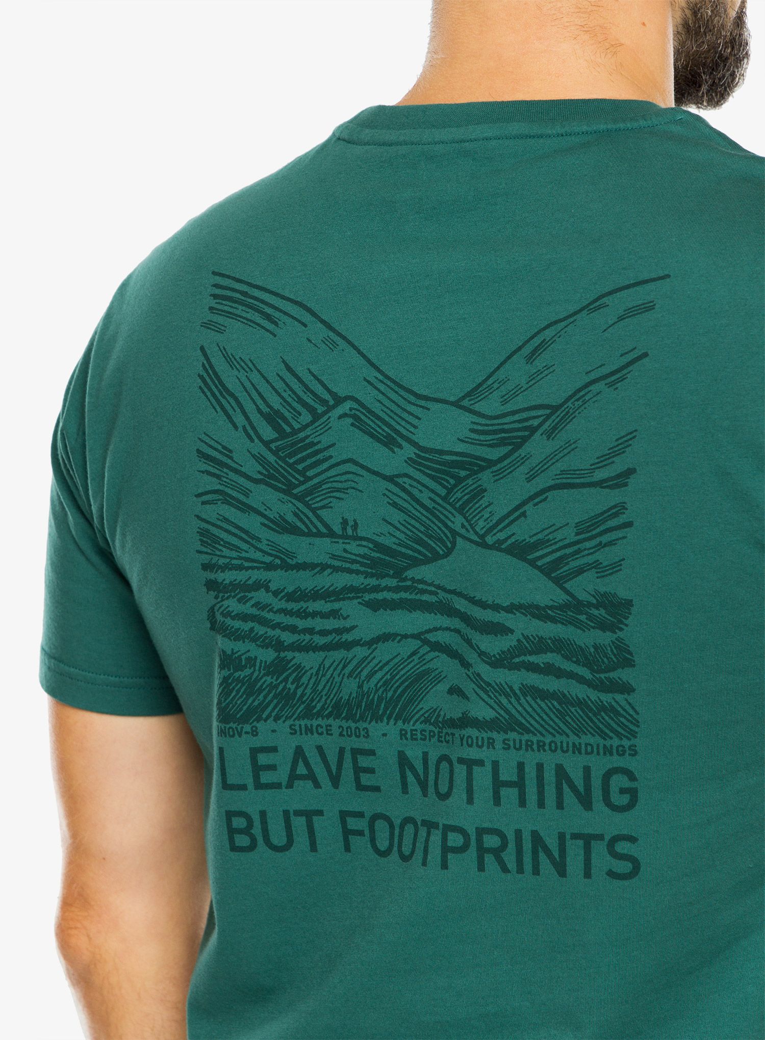 Majica s tiskom Inov-8 Graphic Tee SS Footprints - pine