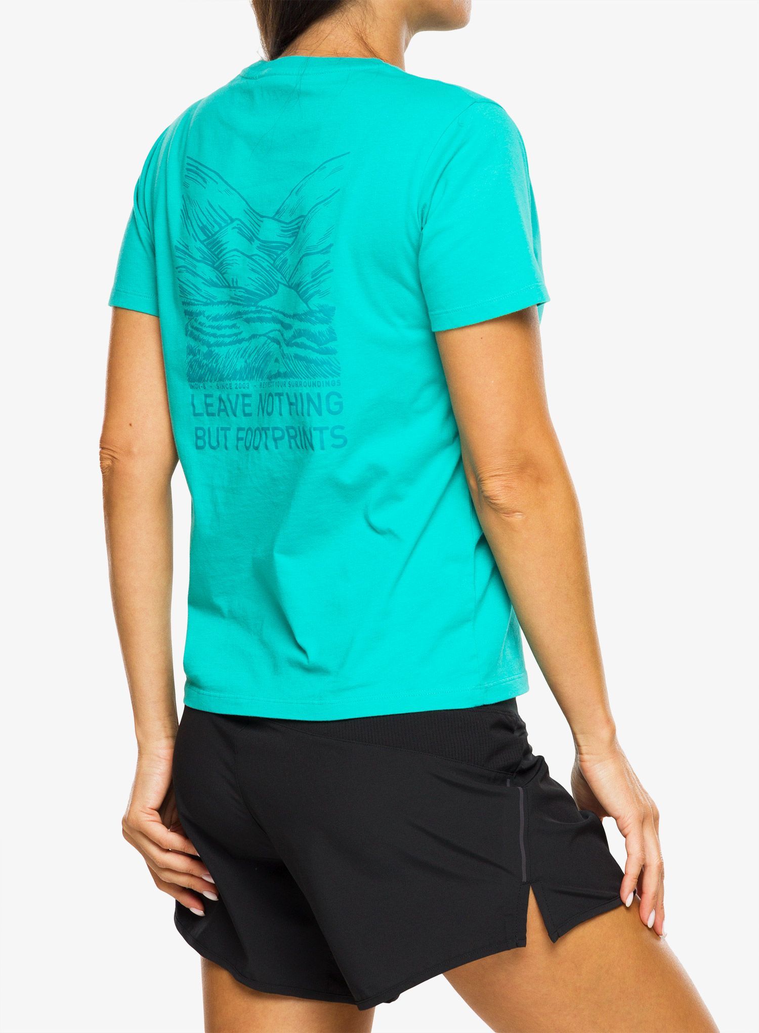 Ženska majica s tiskom Inov-8 Graphic Tee SS Footprints - teal