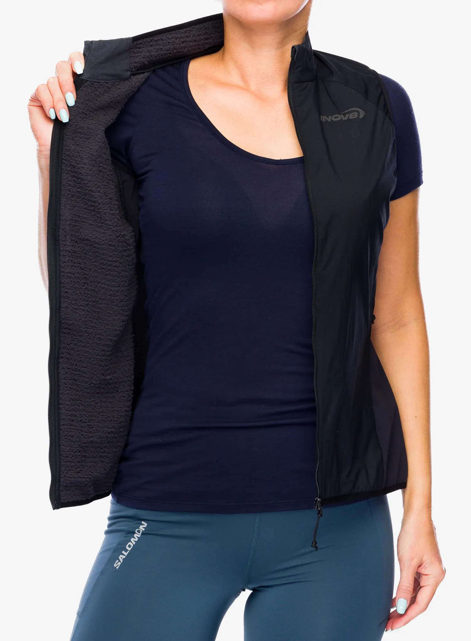 Ženski prsluk Inov-8 Performance Hybrid Gilet - black/black