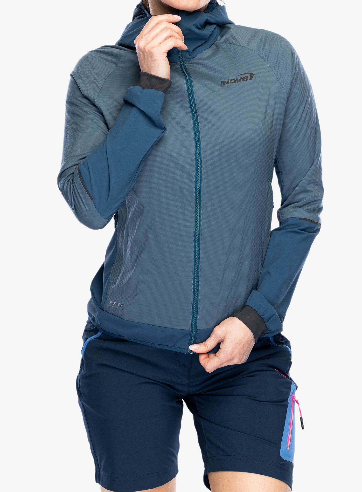 Jakna s postavom ženska Inov-8 Performance Hybrid Jacket - slate/navy