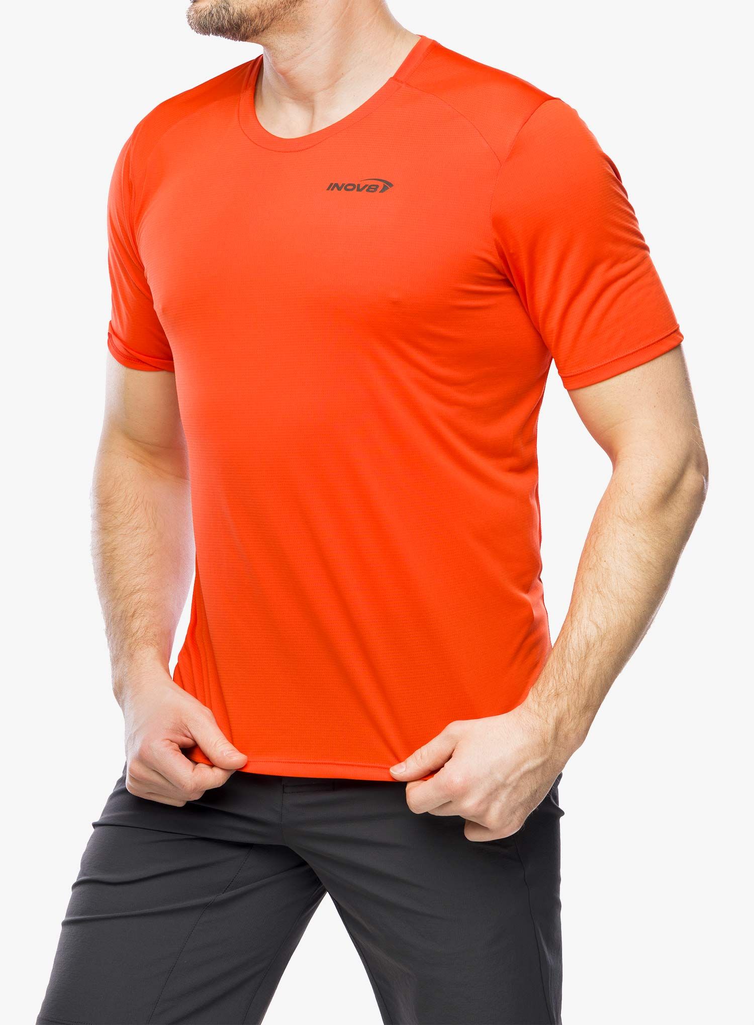 Majica za trčanje Inov-8 Performance Short Sleeve - fiery red/red