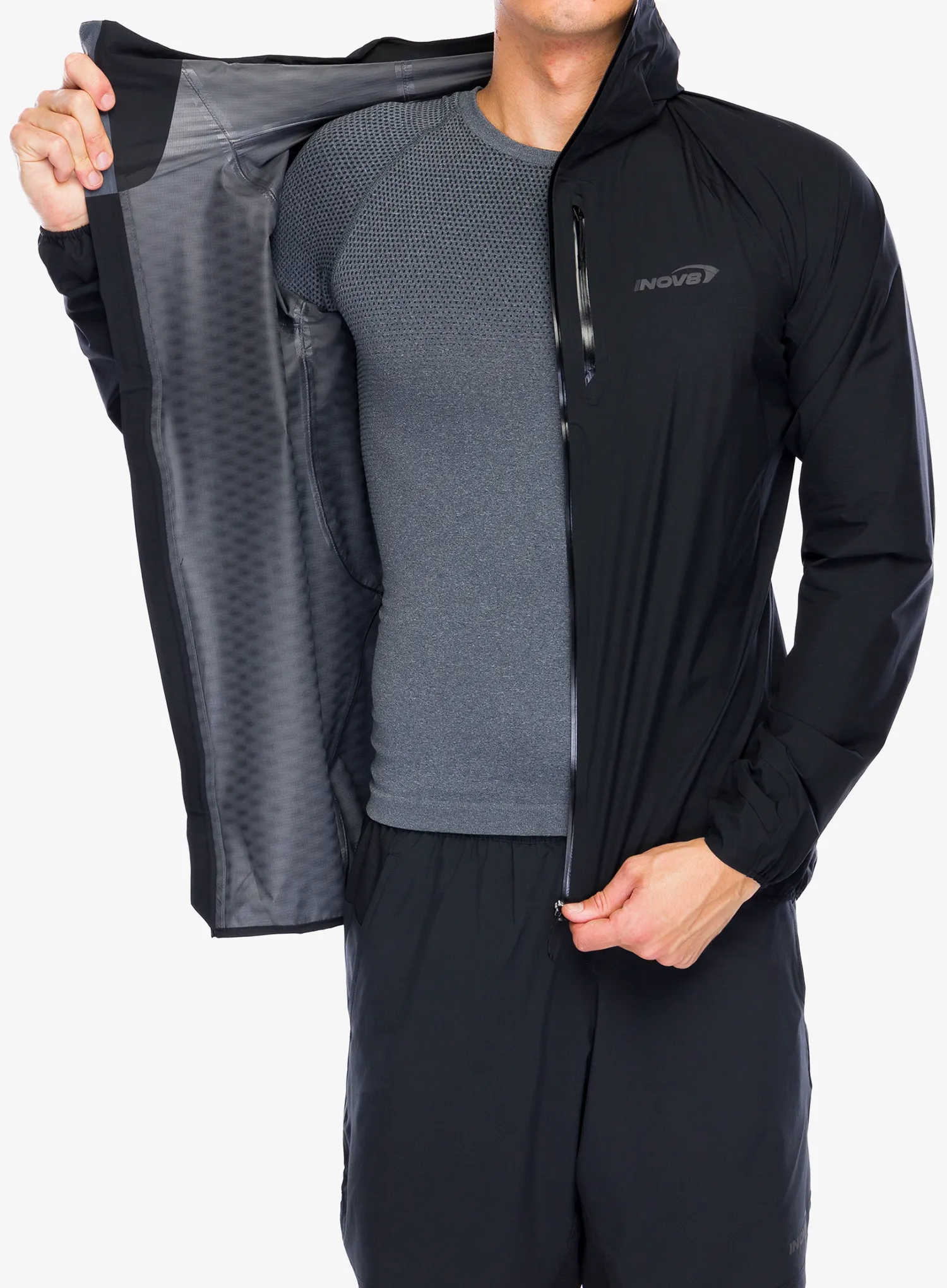 Kišna jakna Inov-8 Stormshell FZ V2 - black