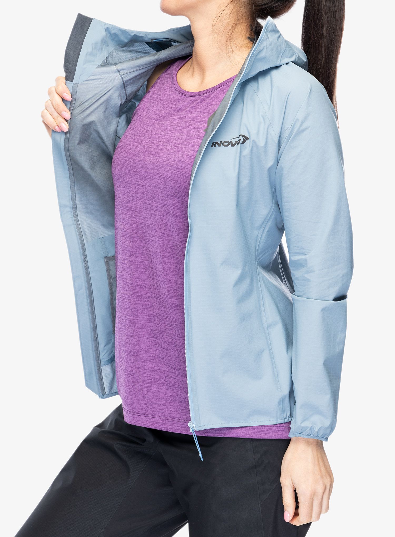 Ženska jakna za trčanje Inov-8 Stormshell FZ V2 - blue grey