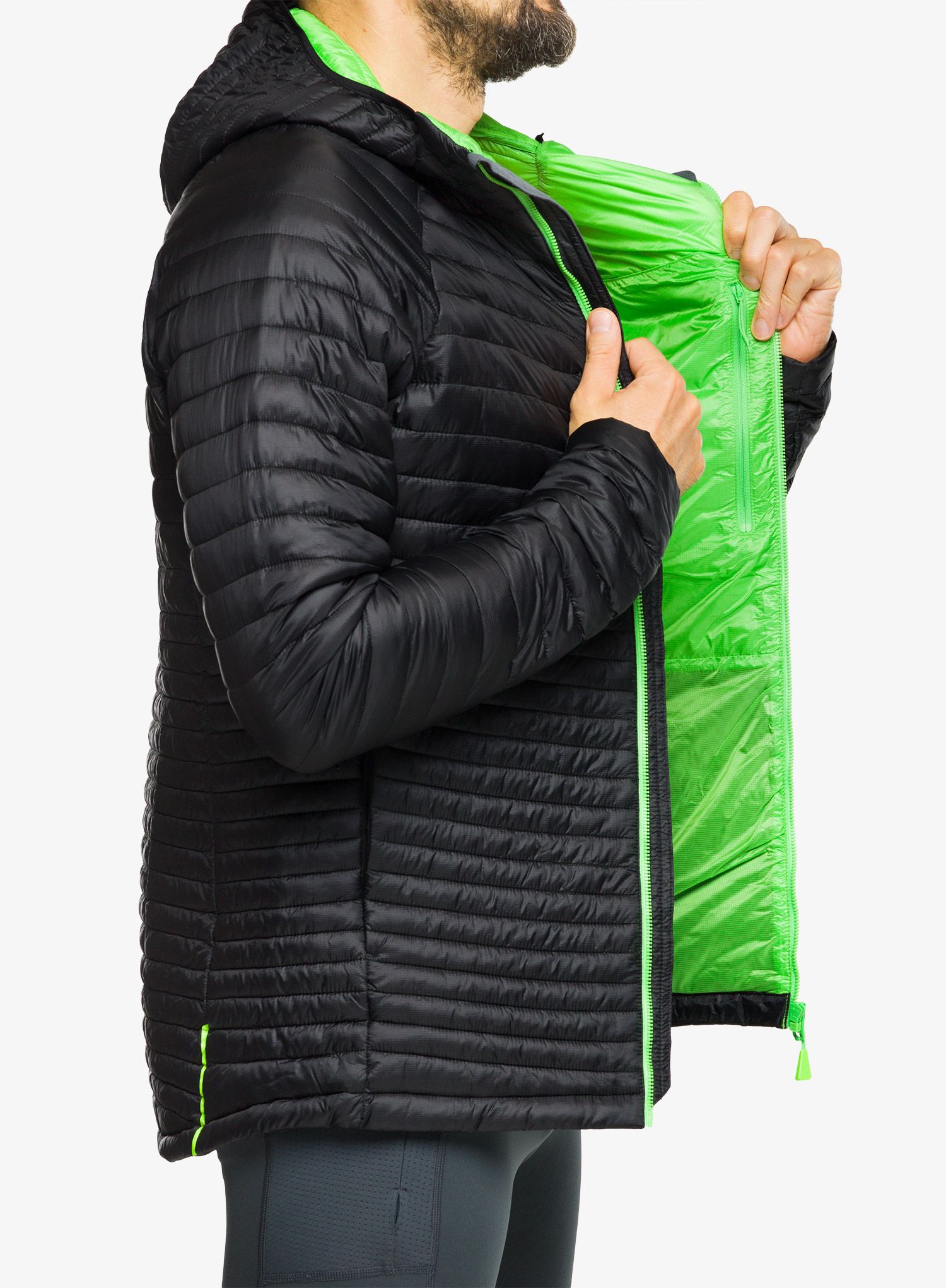 Jakna s postavom Inov-8 Thermoshell Pro Full-Zip - black/green