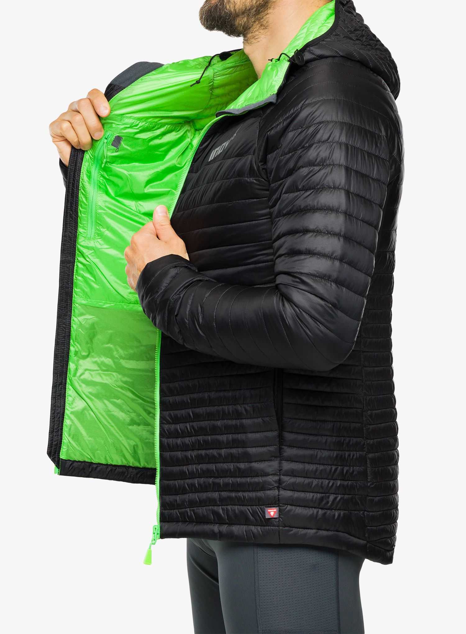 Jakna s postavom Inov-8 Thermoshell Pro Full-Zip - black/green