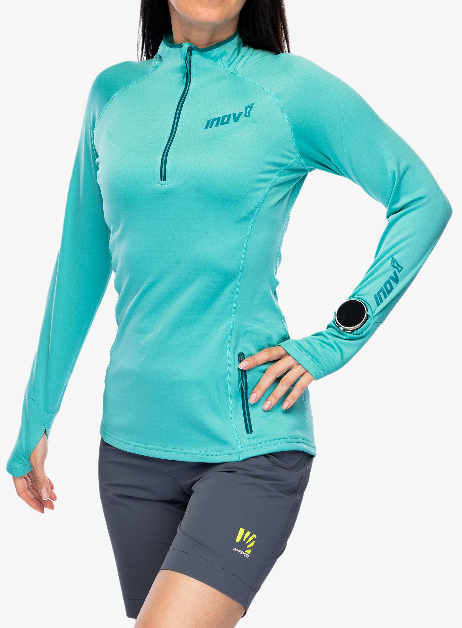 Ženska dukserica od flisa Inov-8 Venturelite Mid HZ - teal