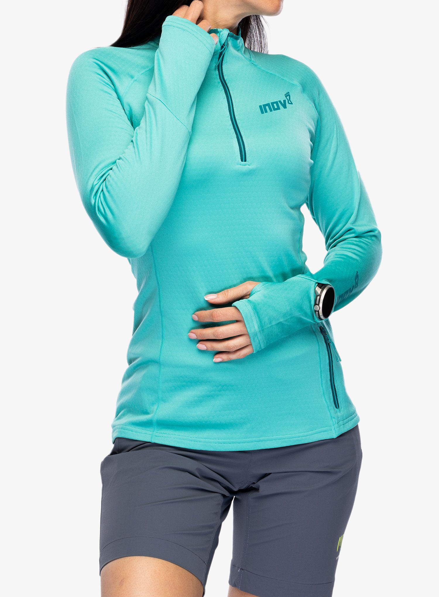 Ženska dukserica od flisa Inov-8 Venturelite Mid HZ - teal