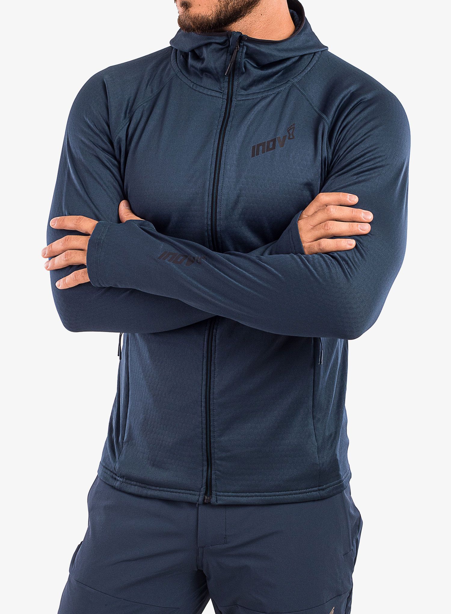 Dukserica od flisa Inov-8 Venturelite Hoodie FZ - navy