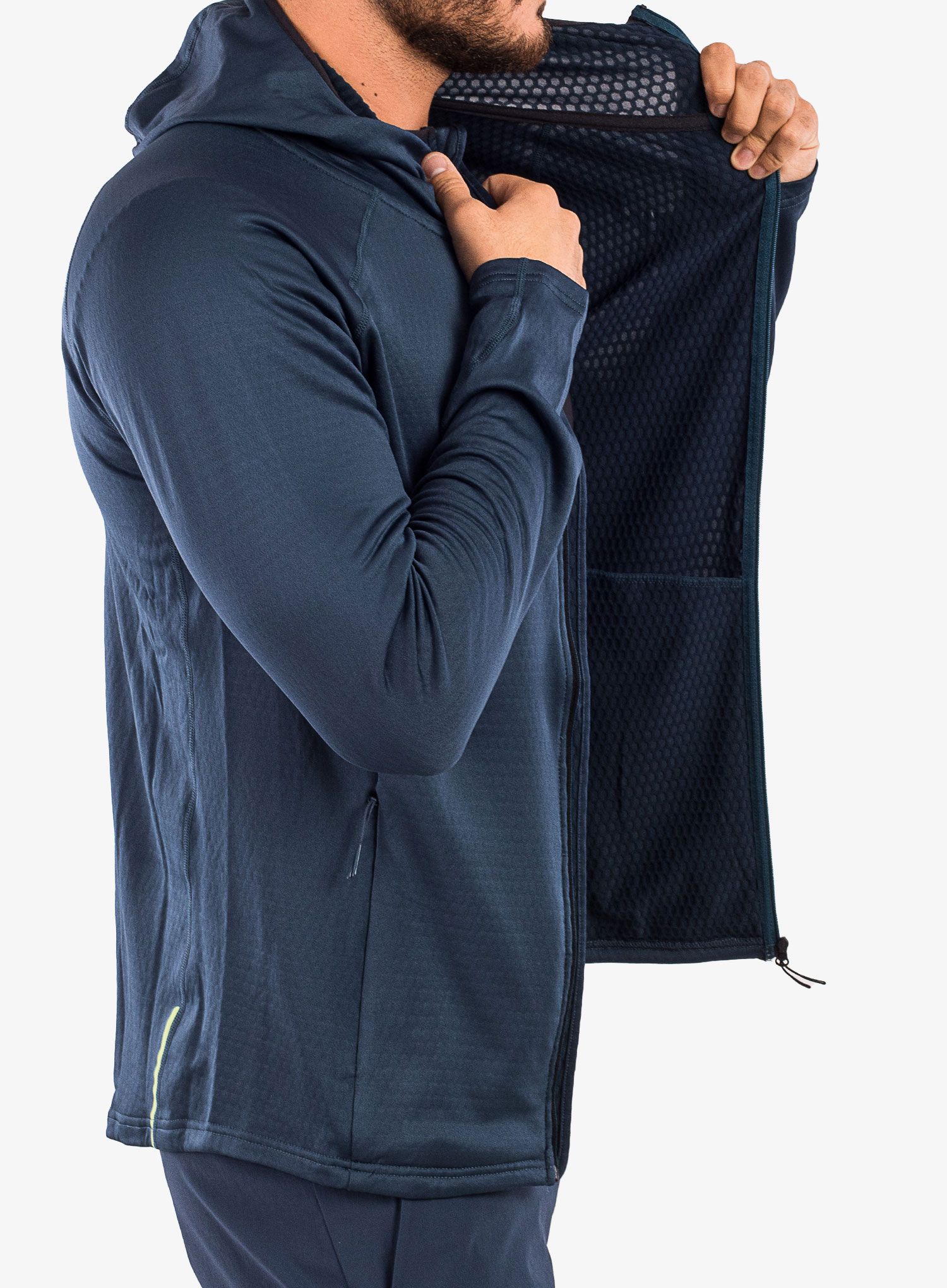 Dukserica od flisa Inov-8 Venturelite Hoodie FZ - navy