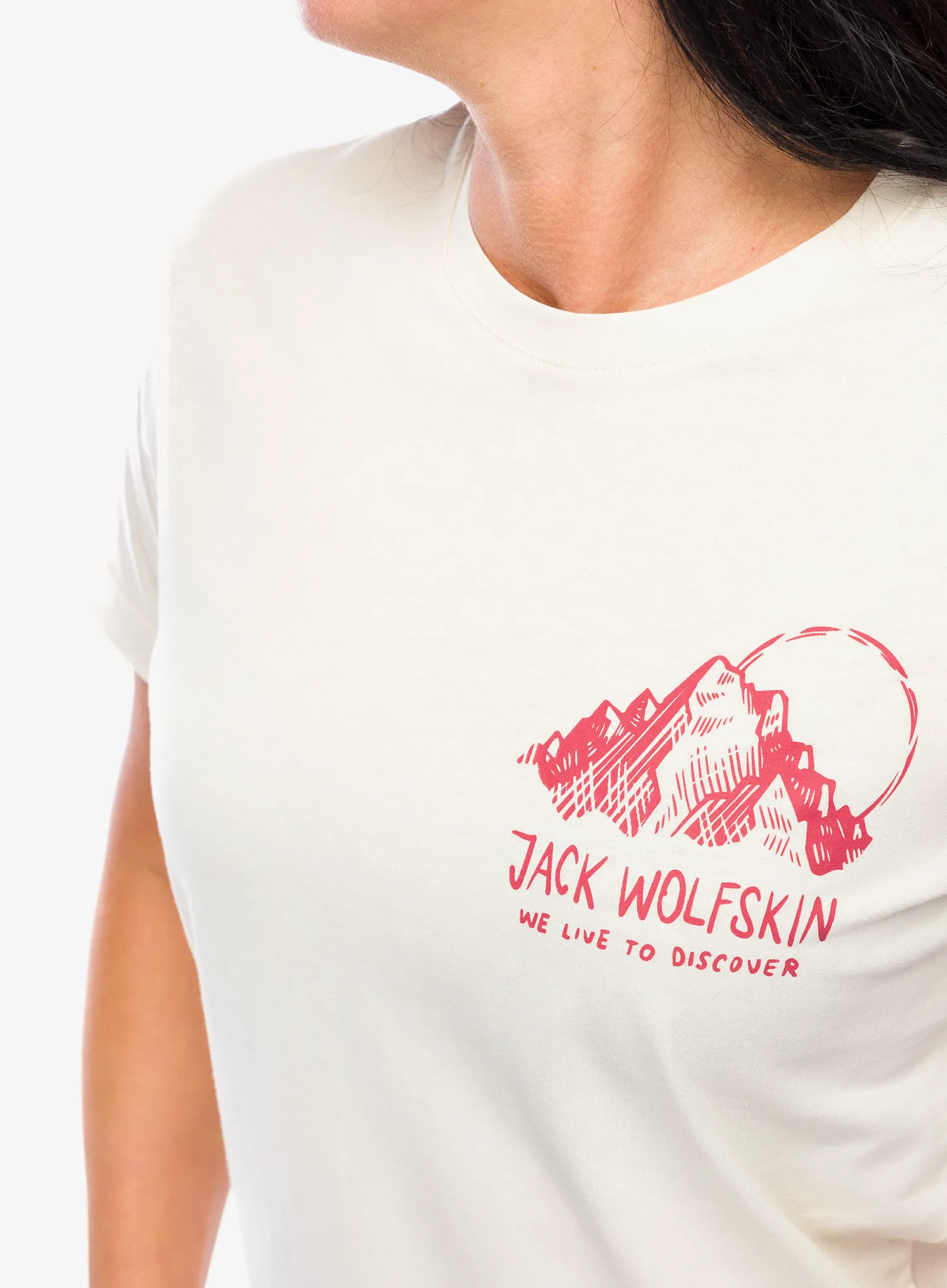 Ženska pamučna majica Jack Wolfskin Bergblick T - panna cotta