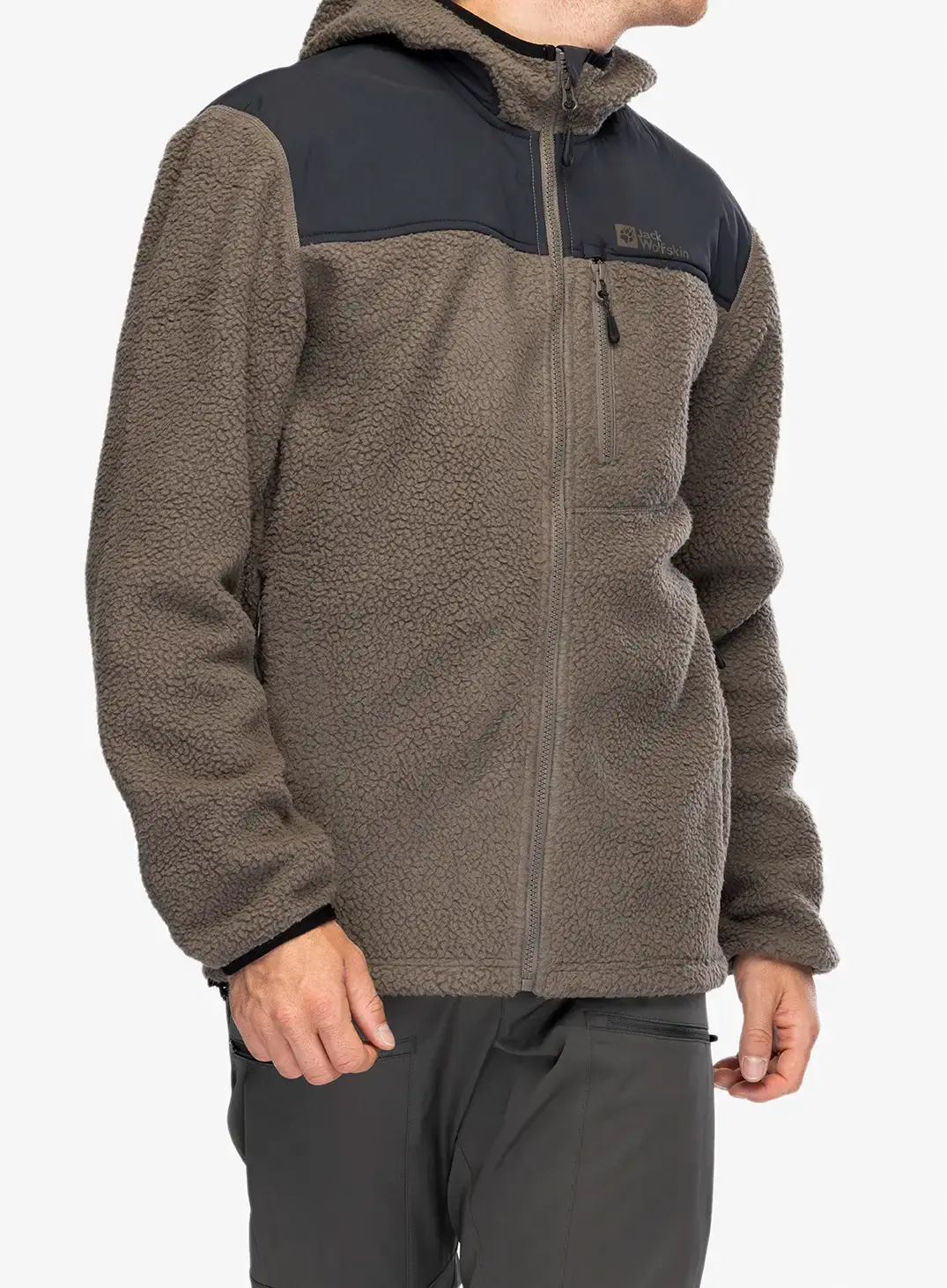 Jakna od flisa Jack Wolfskin Kammweg Pile FZ - cold coffee